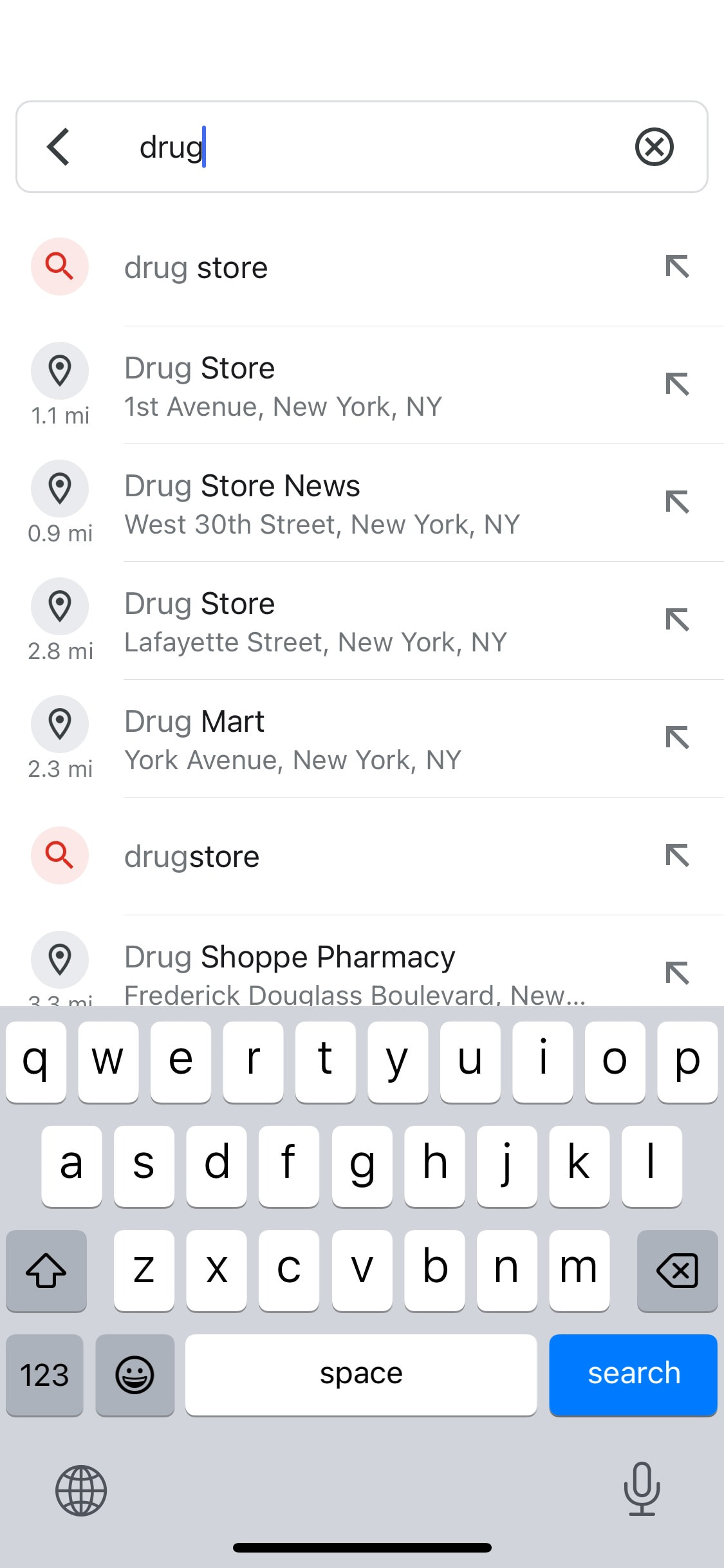 Google Maps iOS screen 163