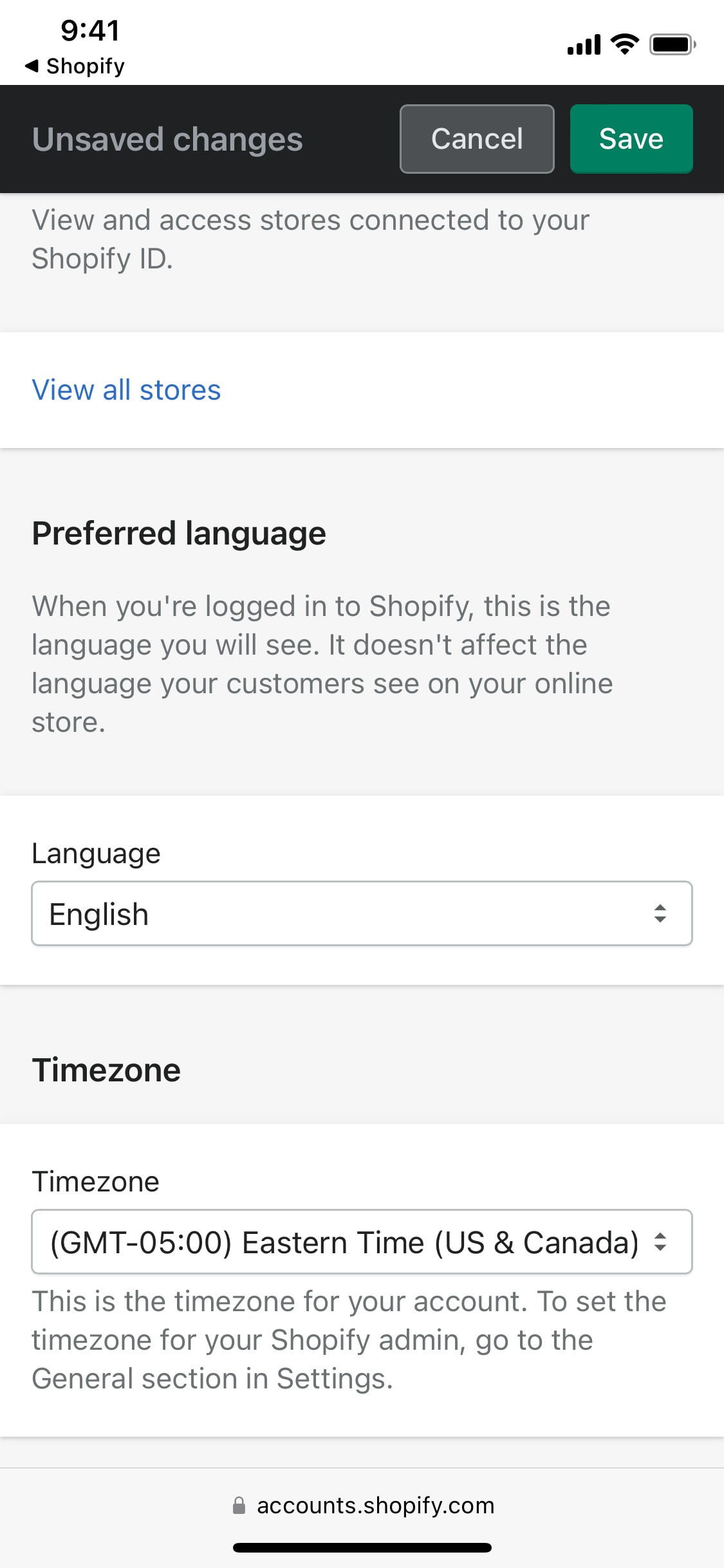 Shopify iOS screen 22
