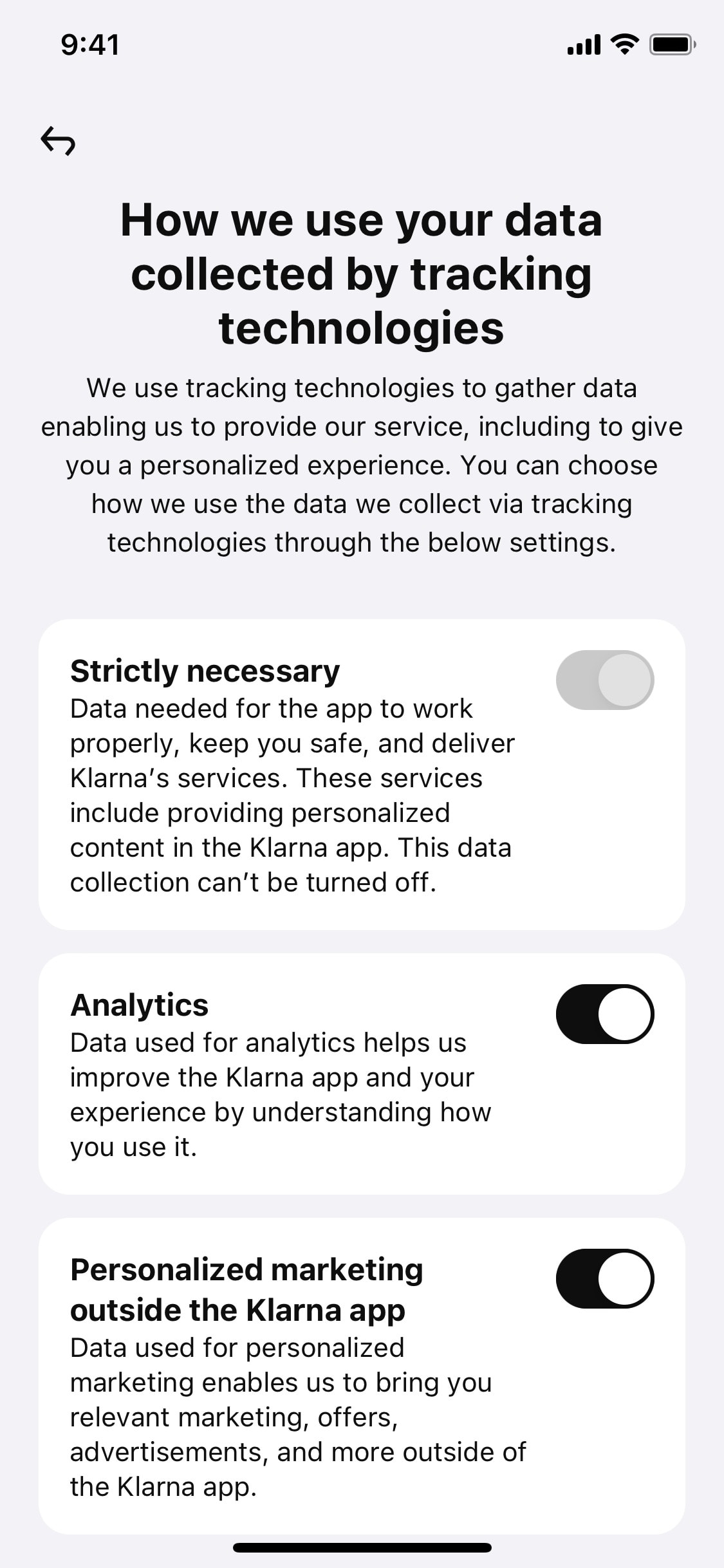 Klarna iOS screen 53