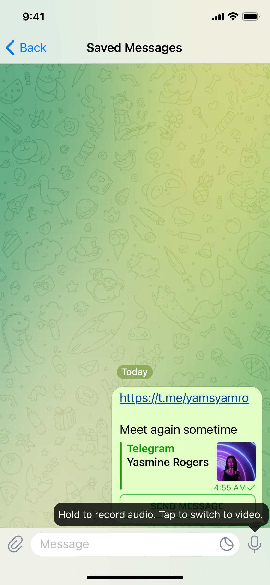 Telegram iOS screen 606