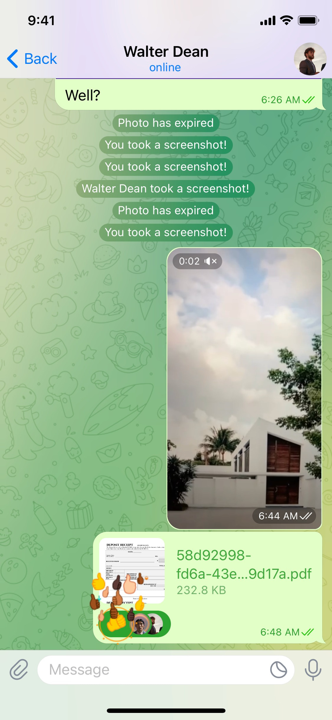 Telegram iOS screen 433