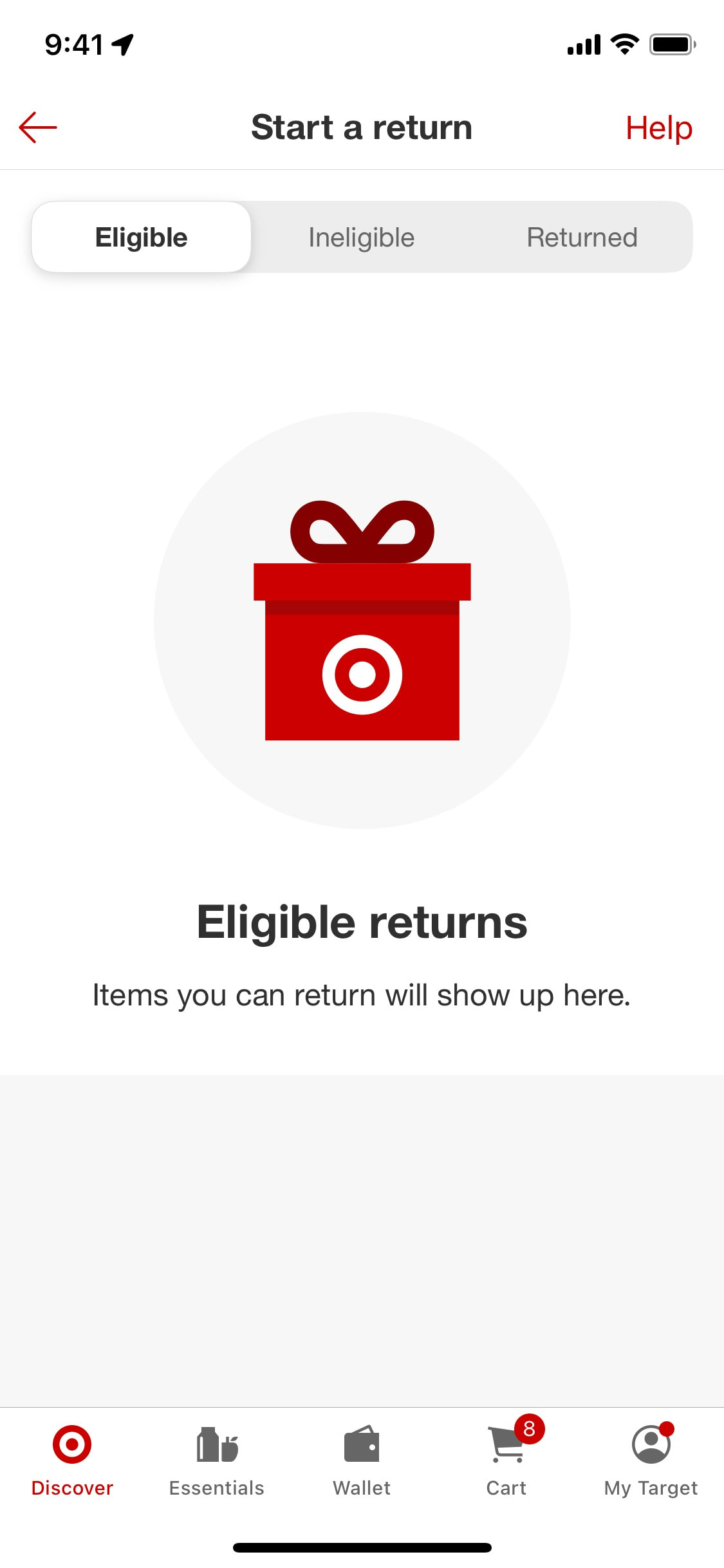 Target iOS screen 601