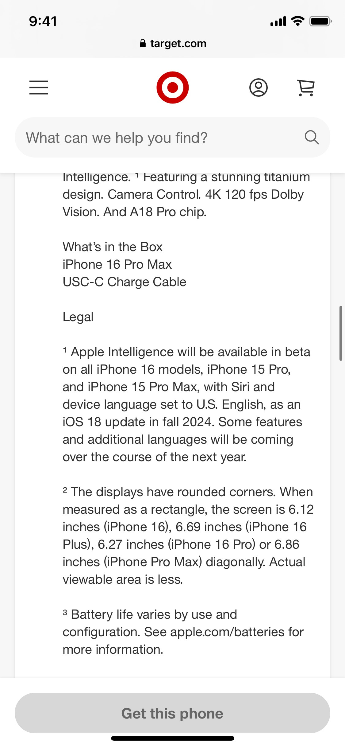Target iOS screen 471