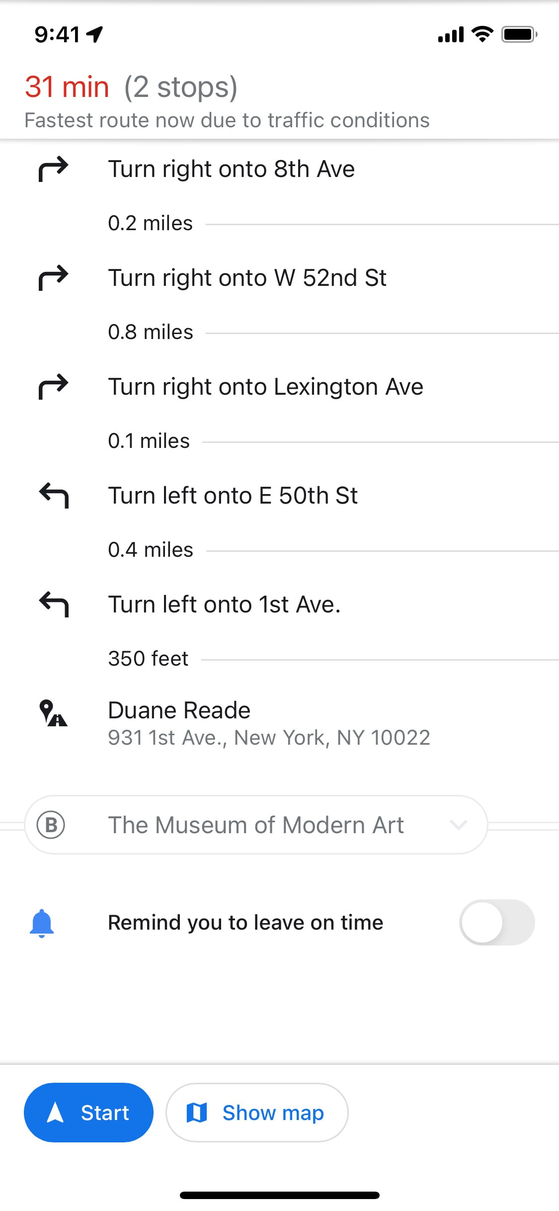 Google Maps iOS screen 715