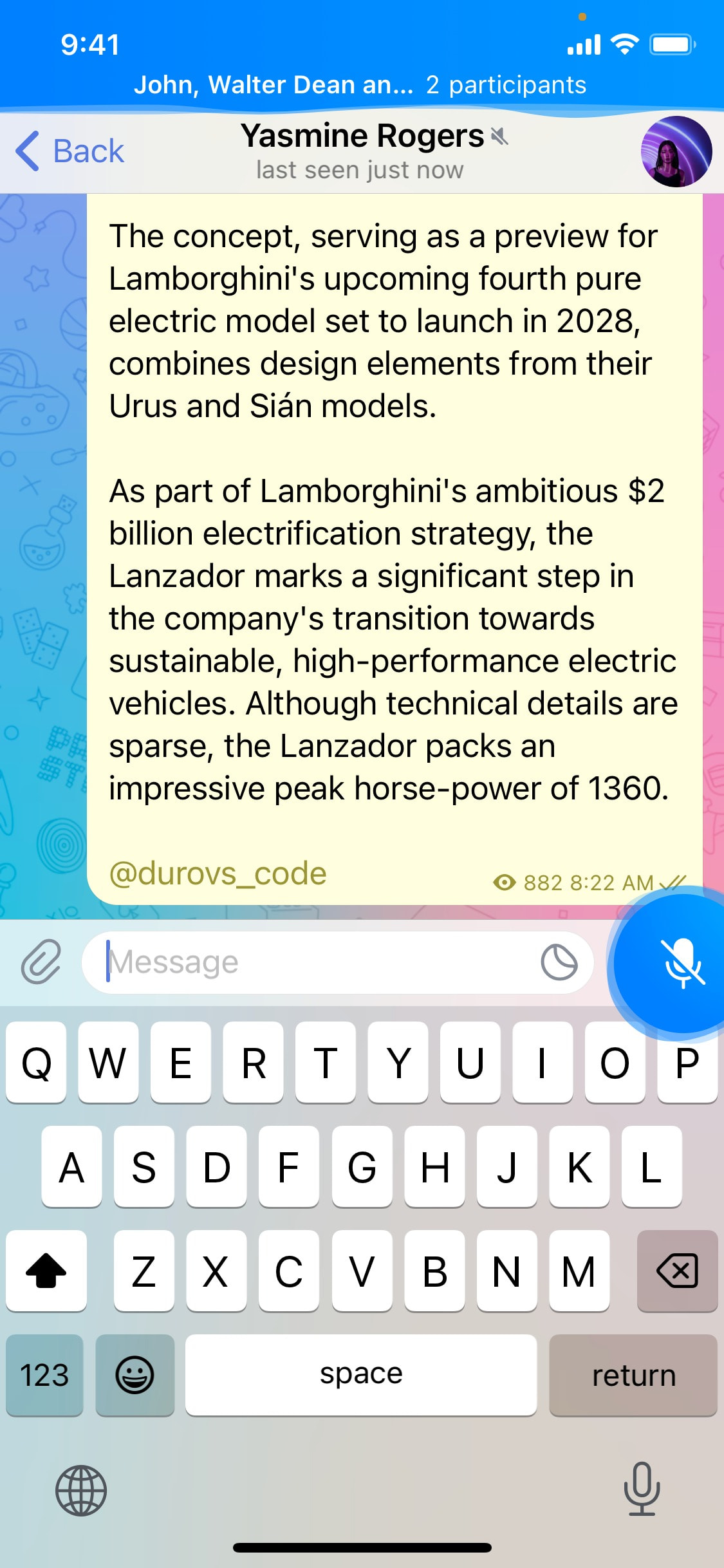 Telegram iOS screen 149