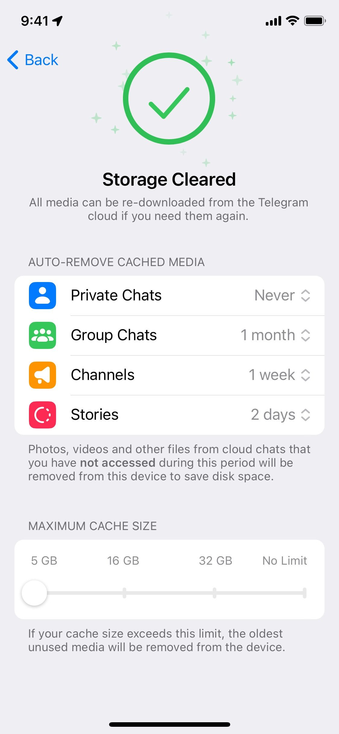 Telegram iOS screen 830