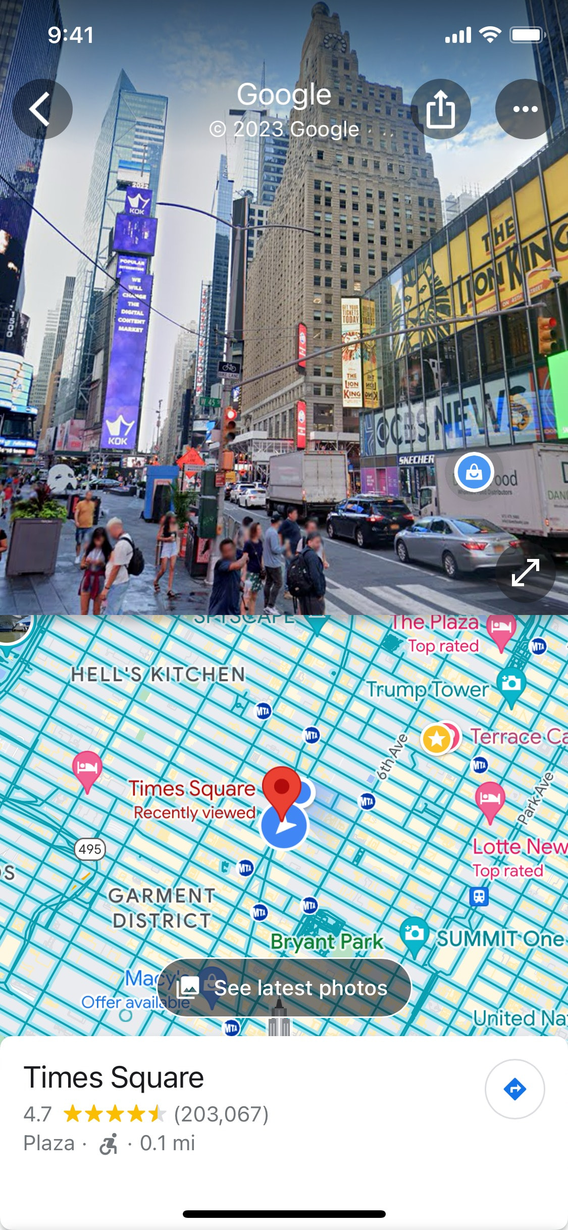 Google Maps iOS screen 286