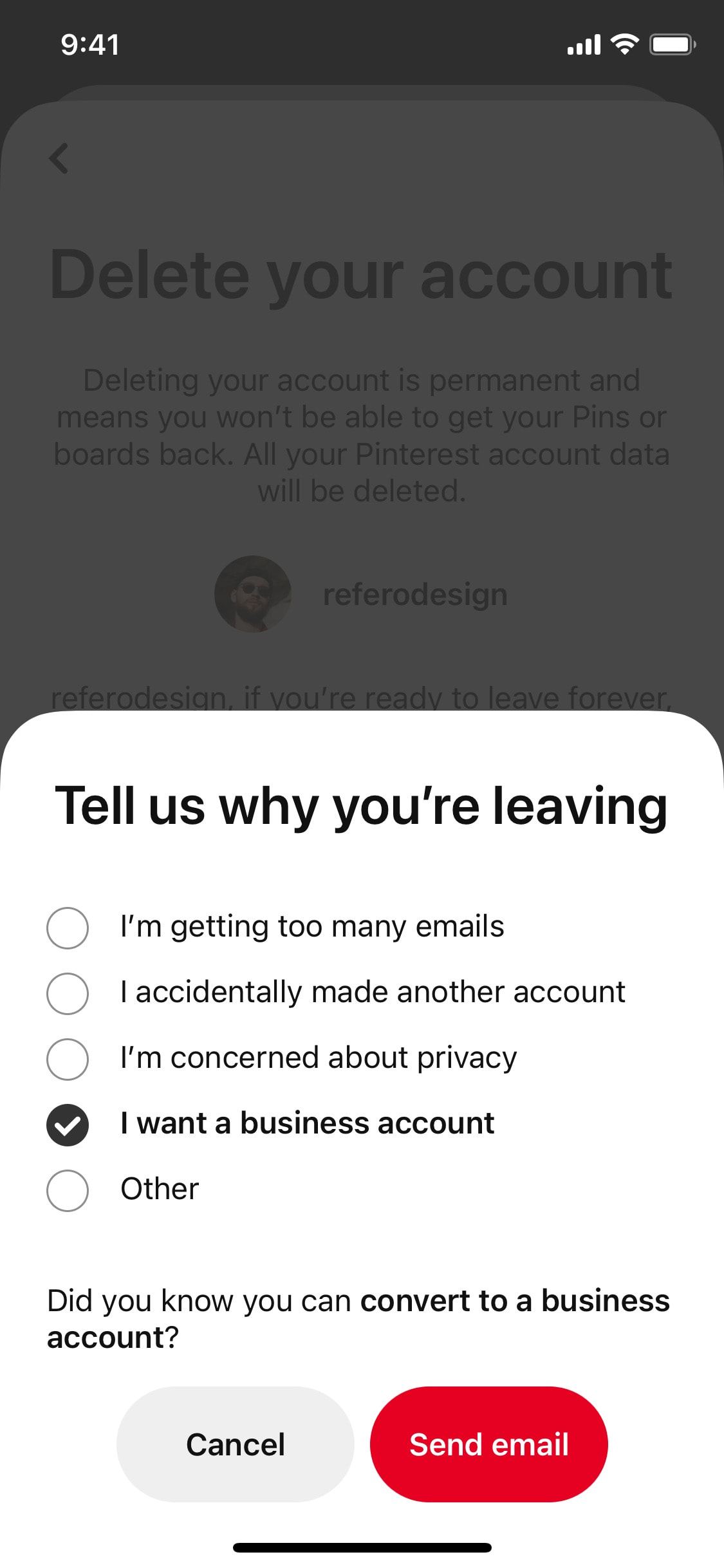 Pinterest iOS screen 259