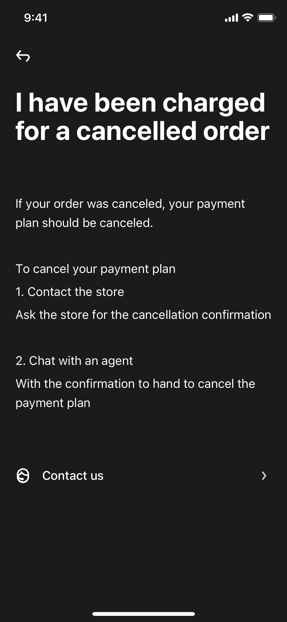 Klarna iOS screen 121