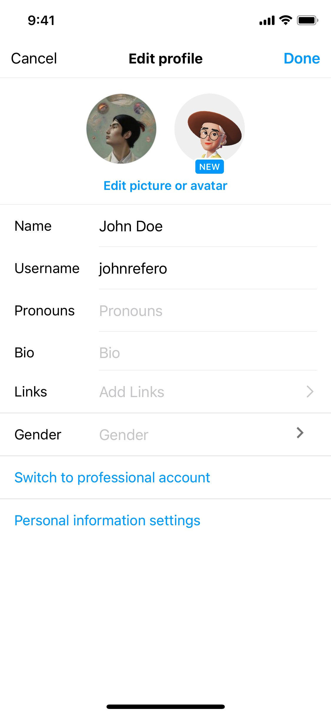 Instagram iOS screen 458
