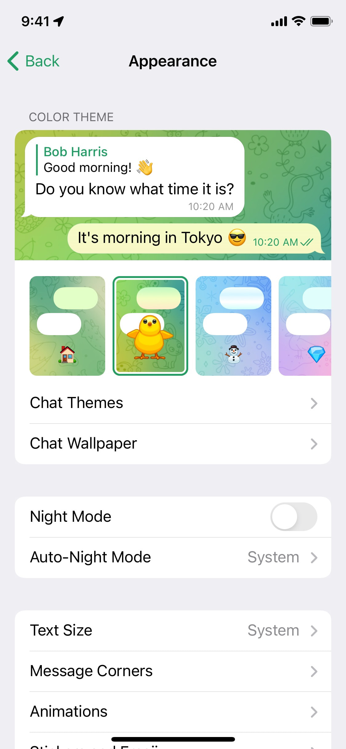Telegram iOS screen 630
