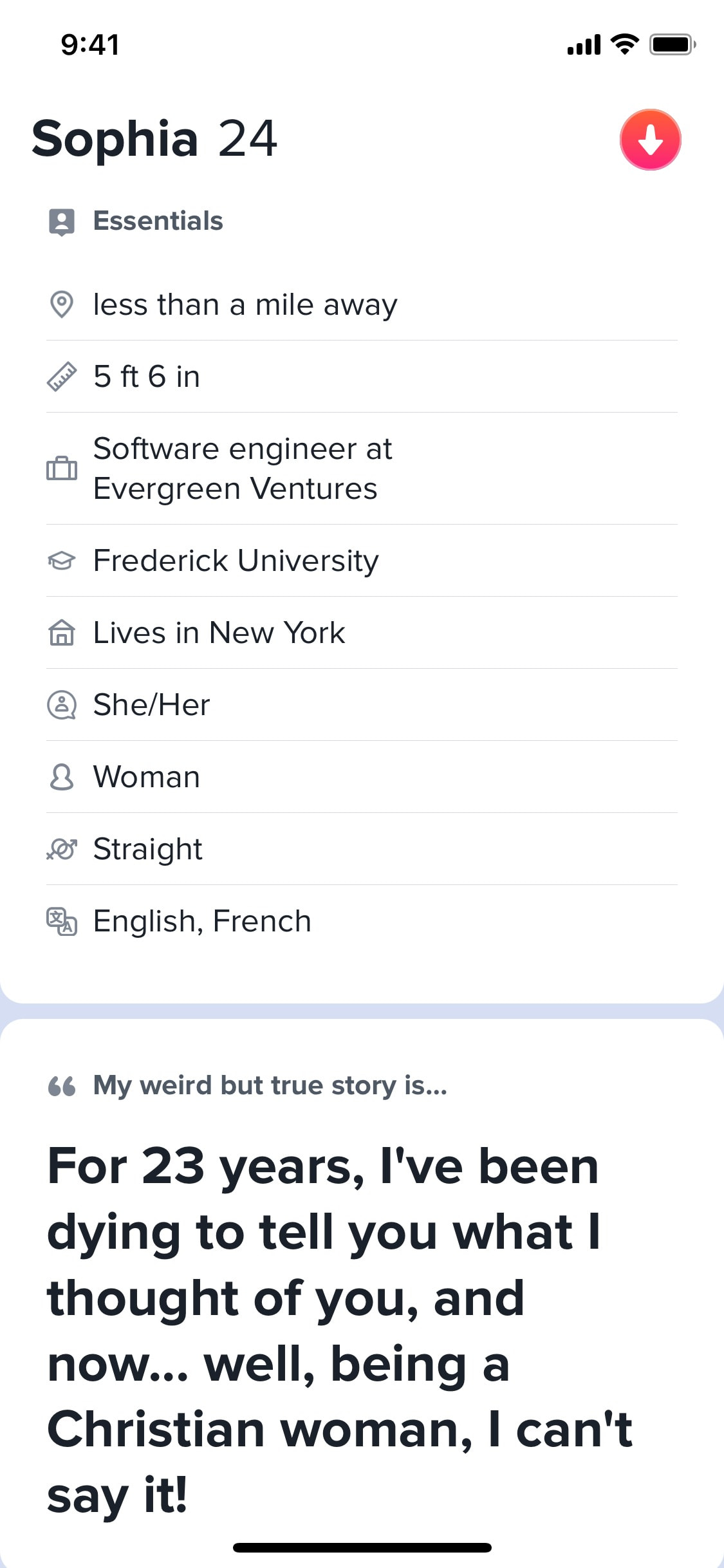 Tinder iOS screen 201
