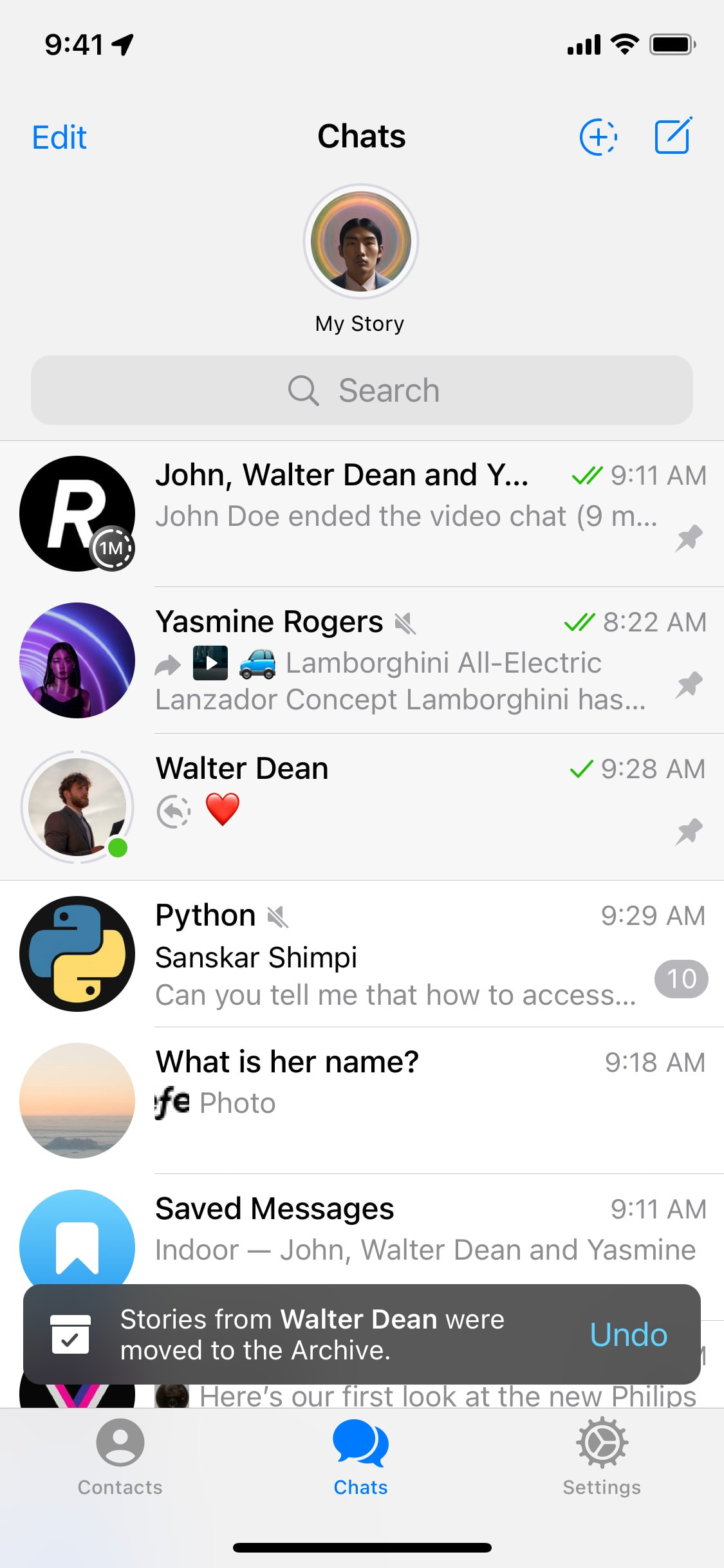 Telegram iOS screen 566