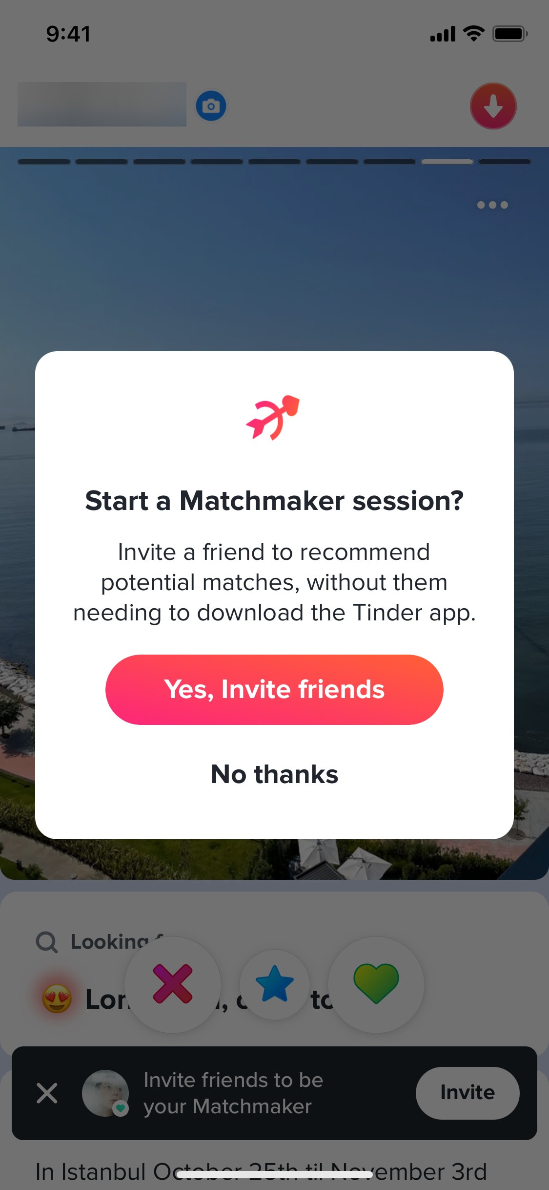 Tinder iOS screen 414