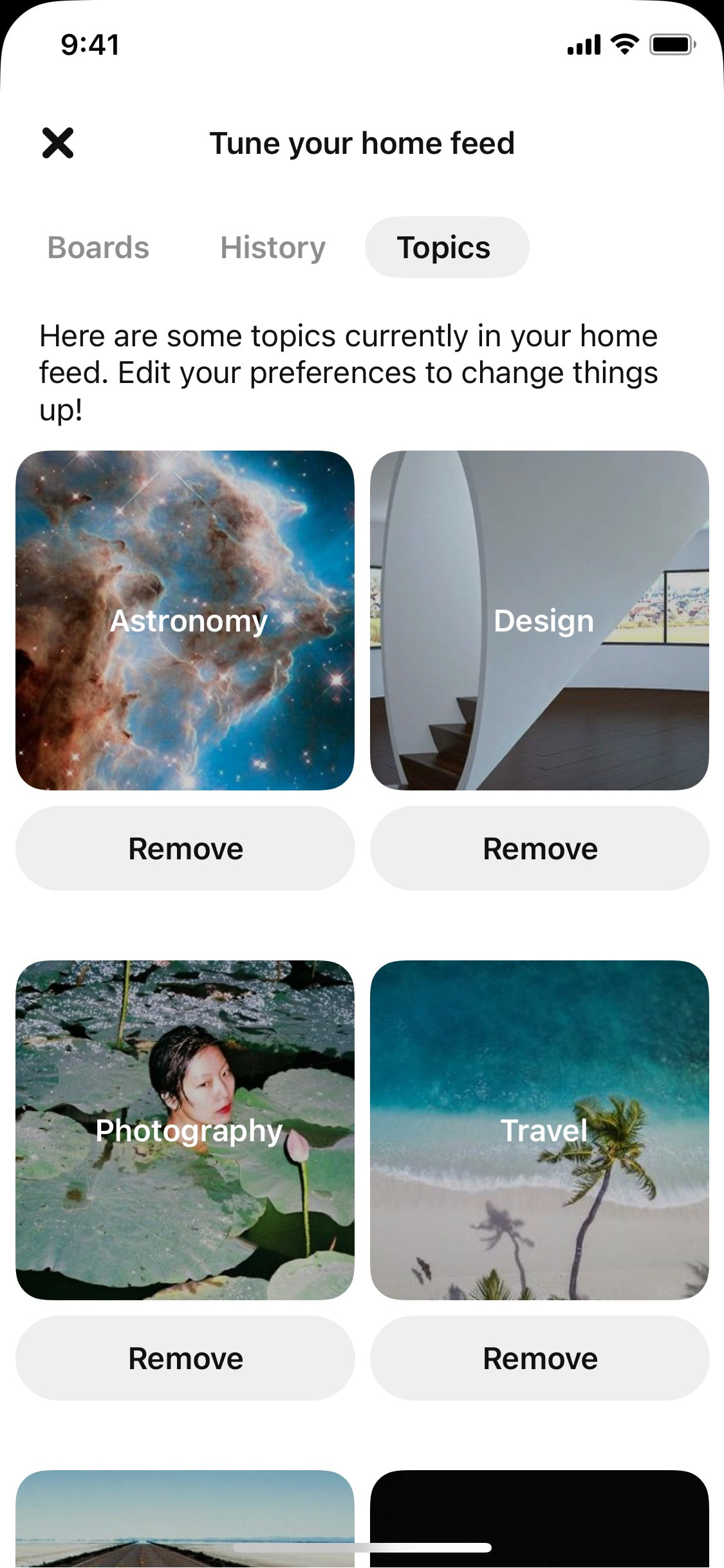 Pinterest iOS screen 223