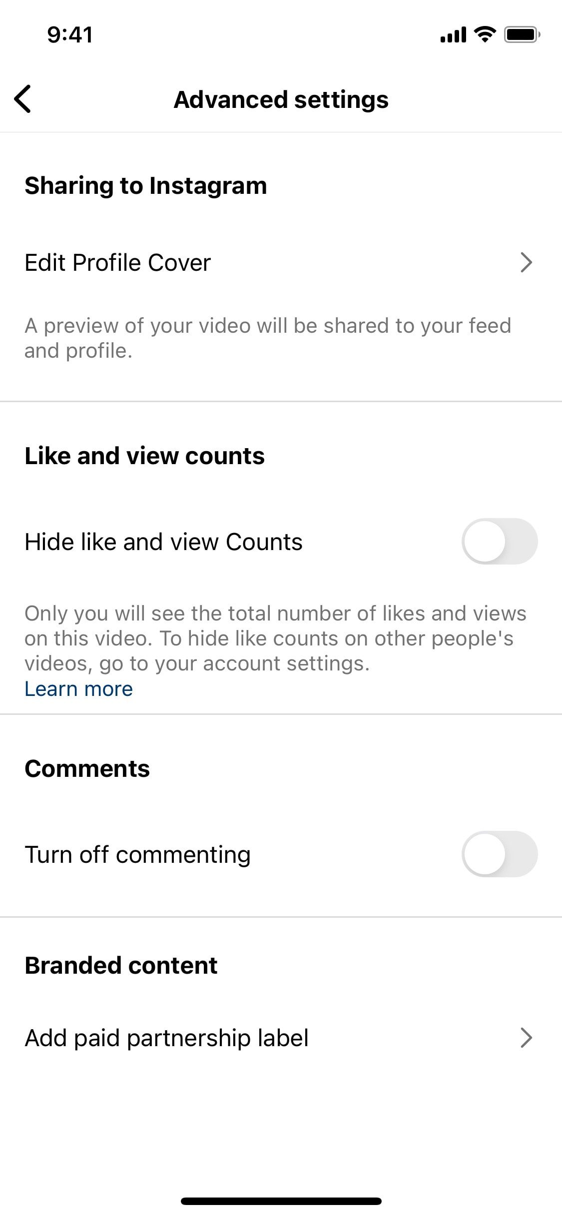 Instagram iOS screen 324