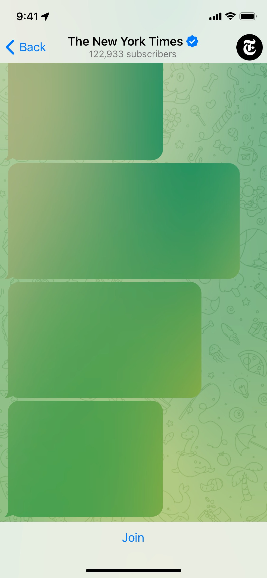 Telegram iOS screen 233