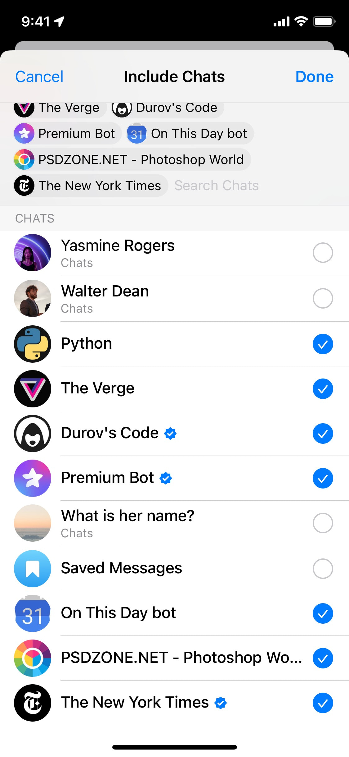 Telegram iOS screen 870