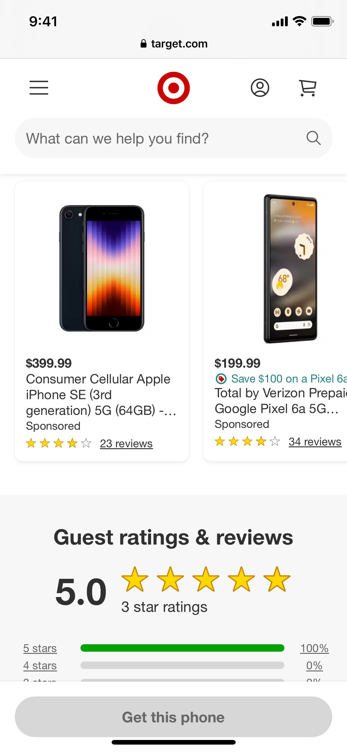 Target iOS screen 72