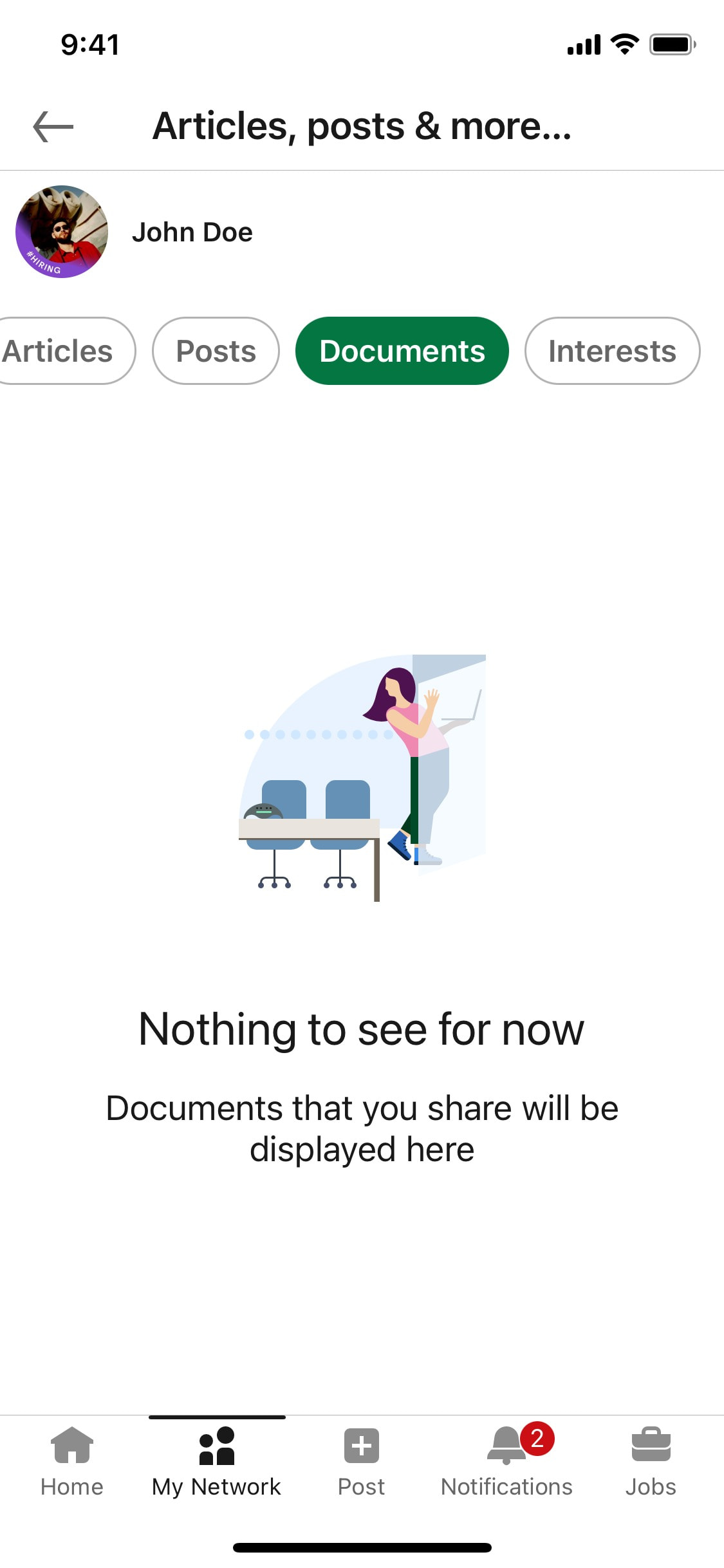 LinkedIn iOS screen 446
