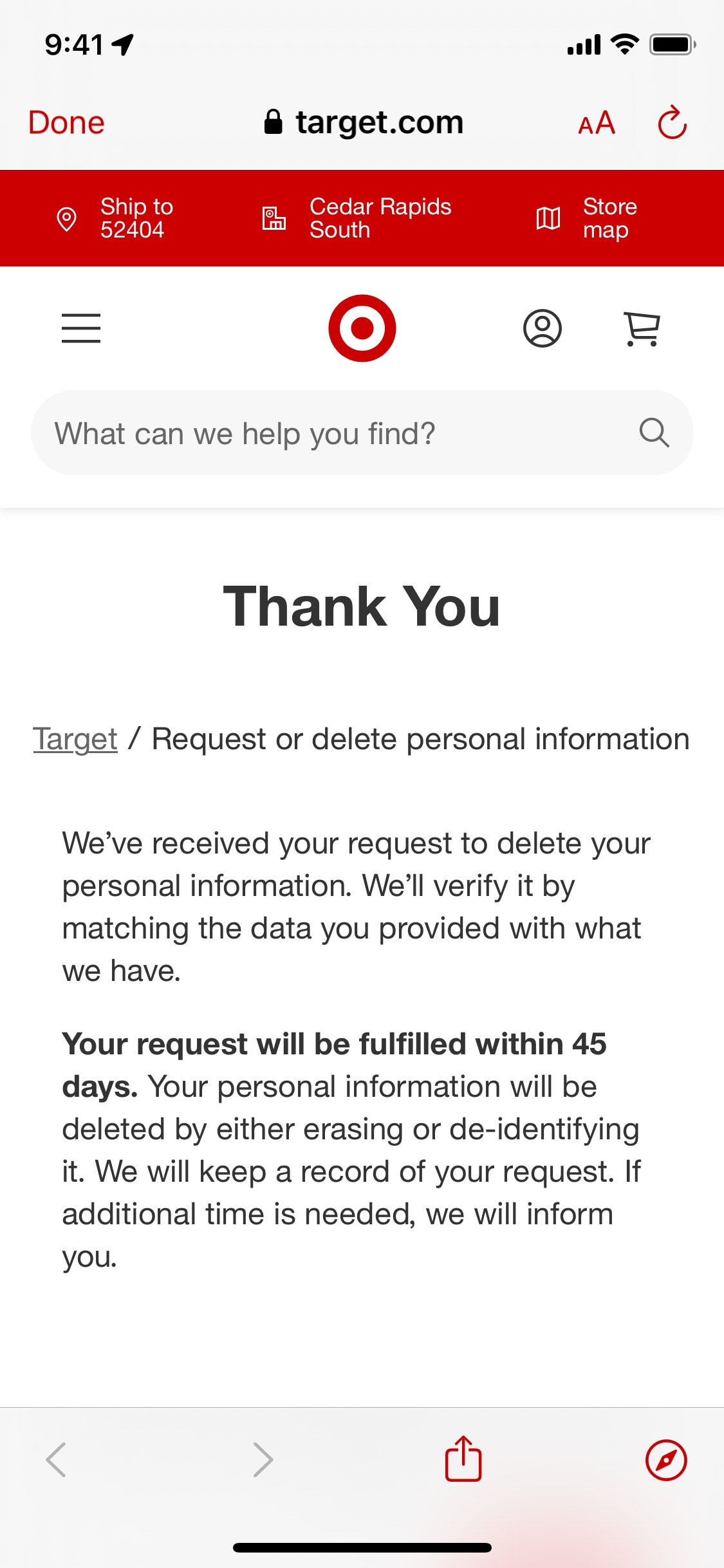 Target iOS screen 568