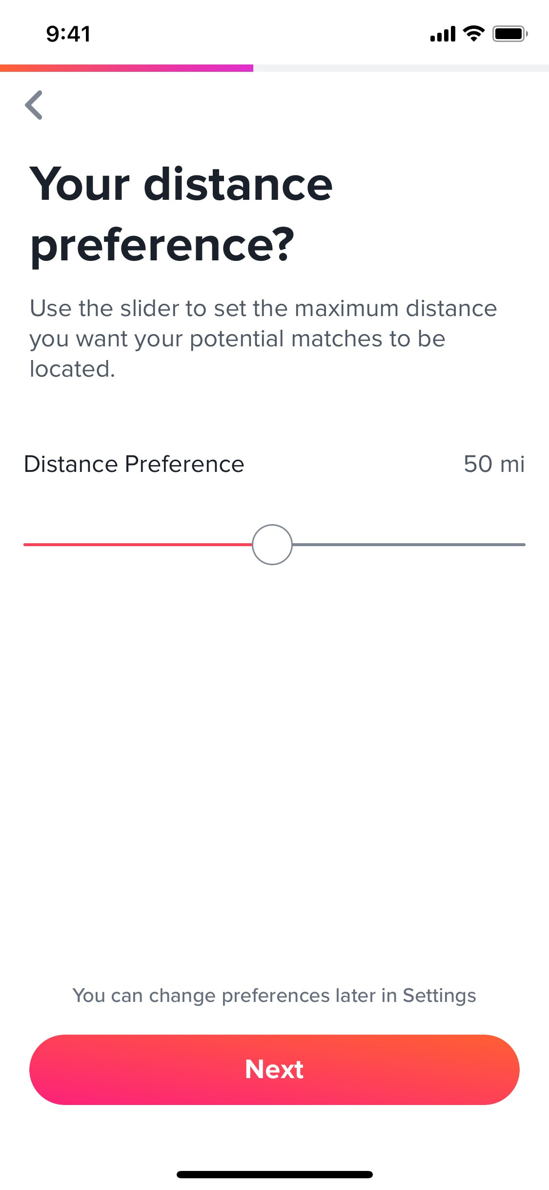 Tinder iOS screen 463