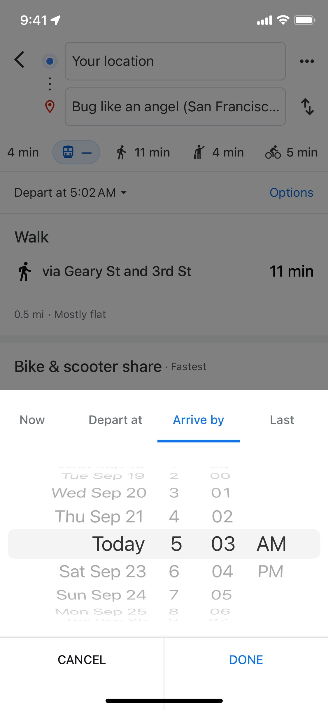 Google Maps iOS screen 410