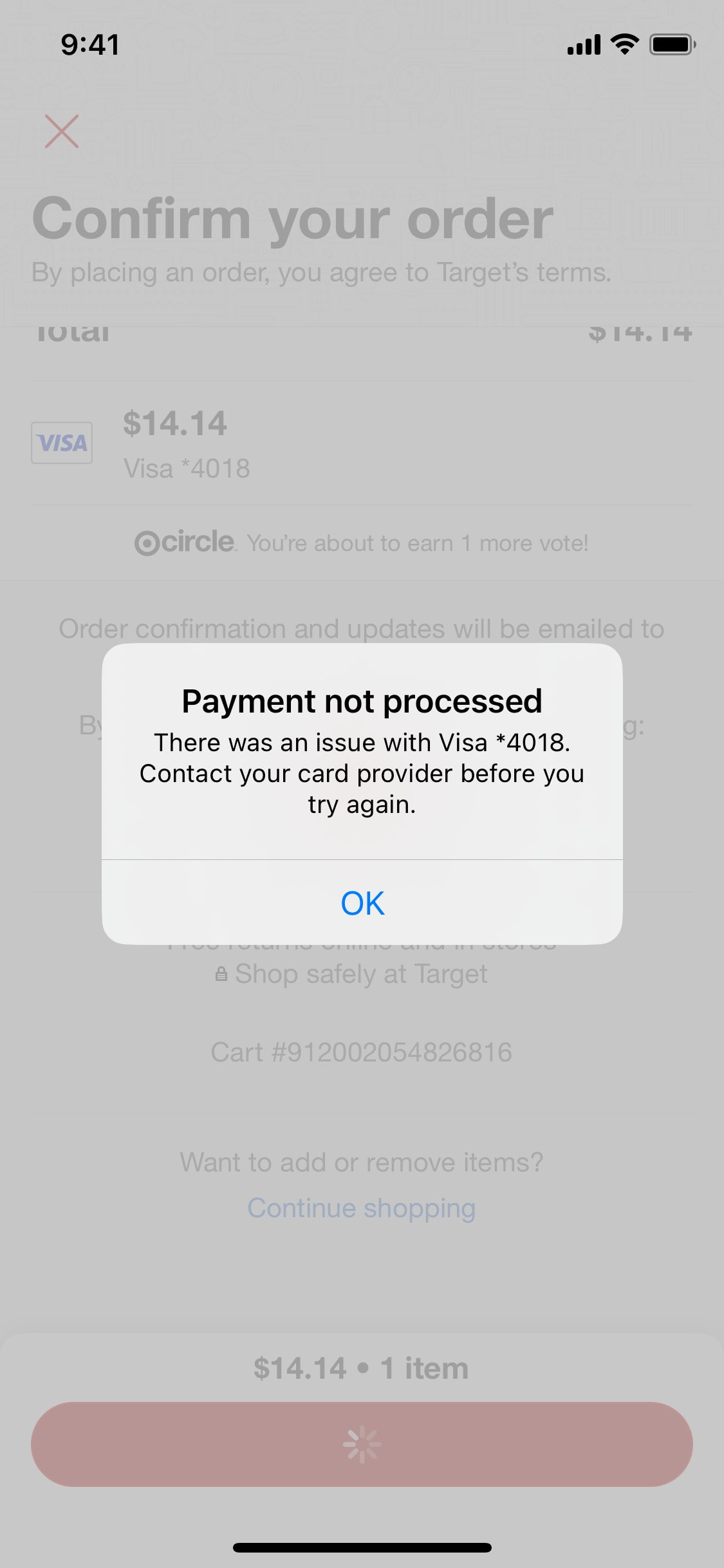 Target iOS screen 516