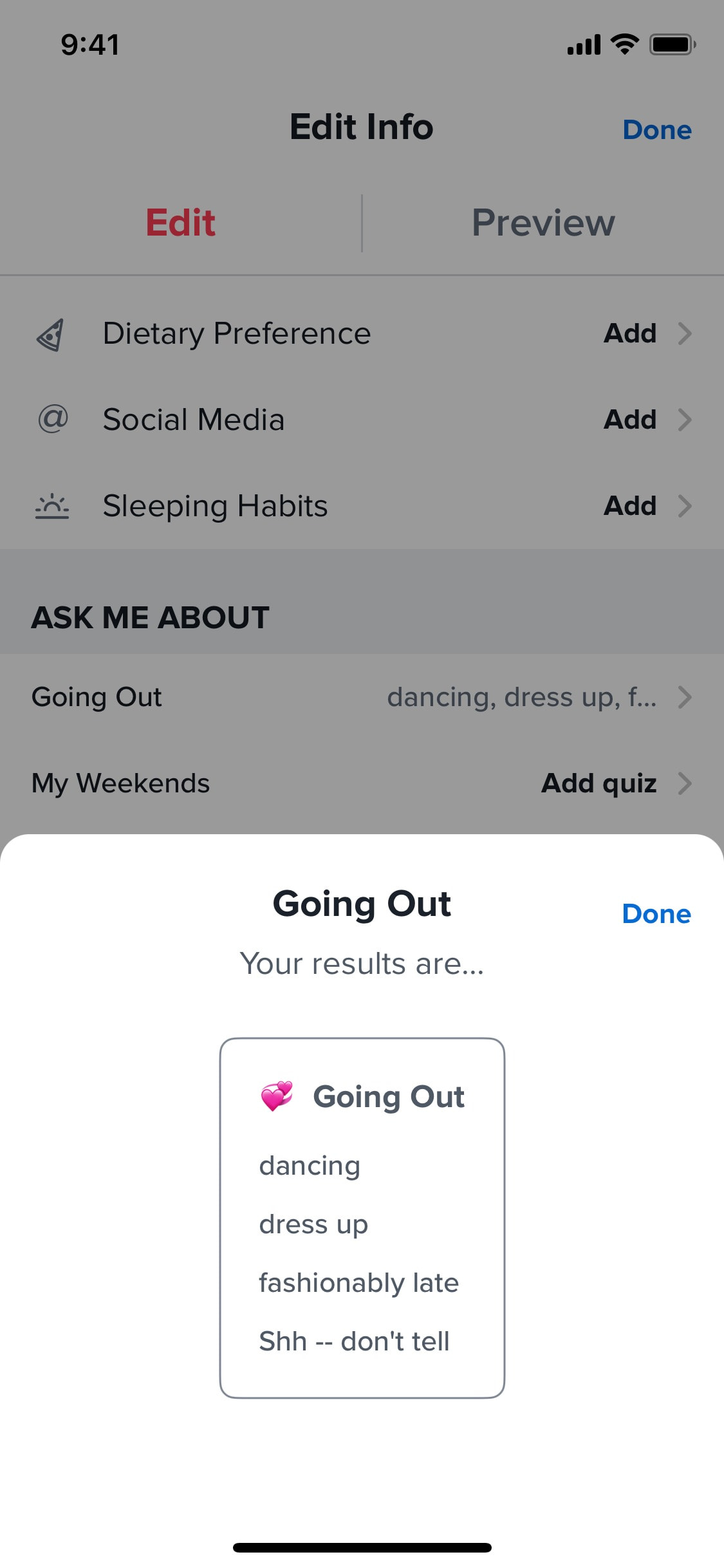 Tinder iOS screen 428