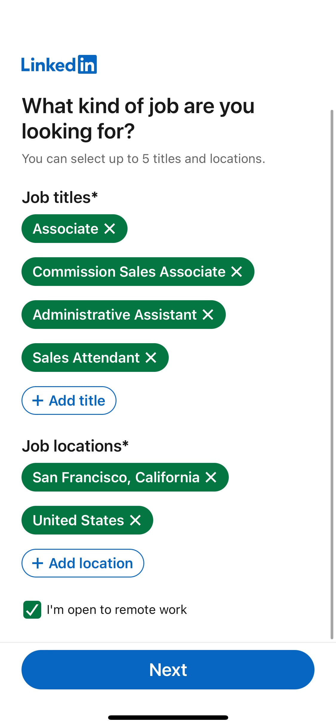 LinkedIn iOS screen 344