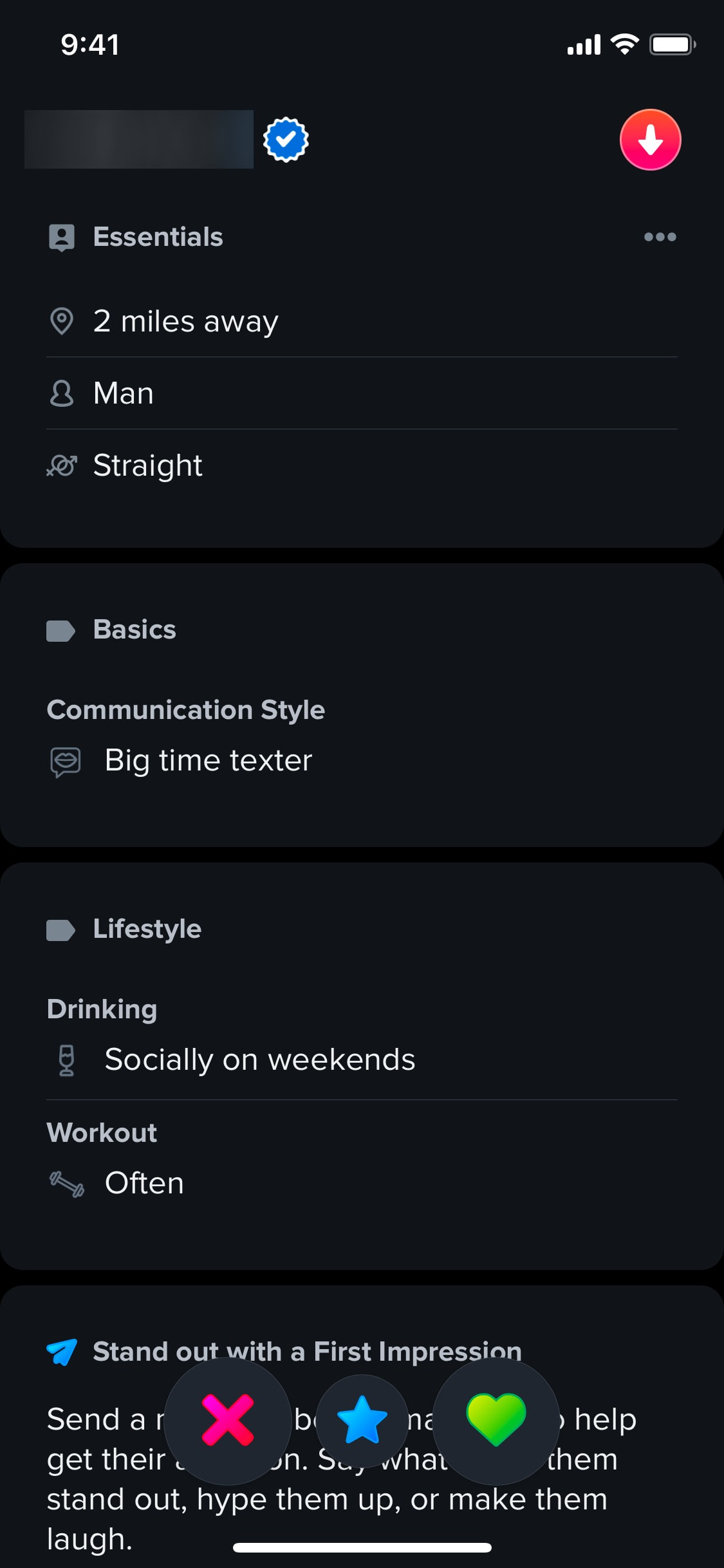 Tinder iOS screen 108