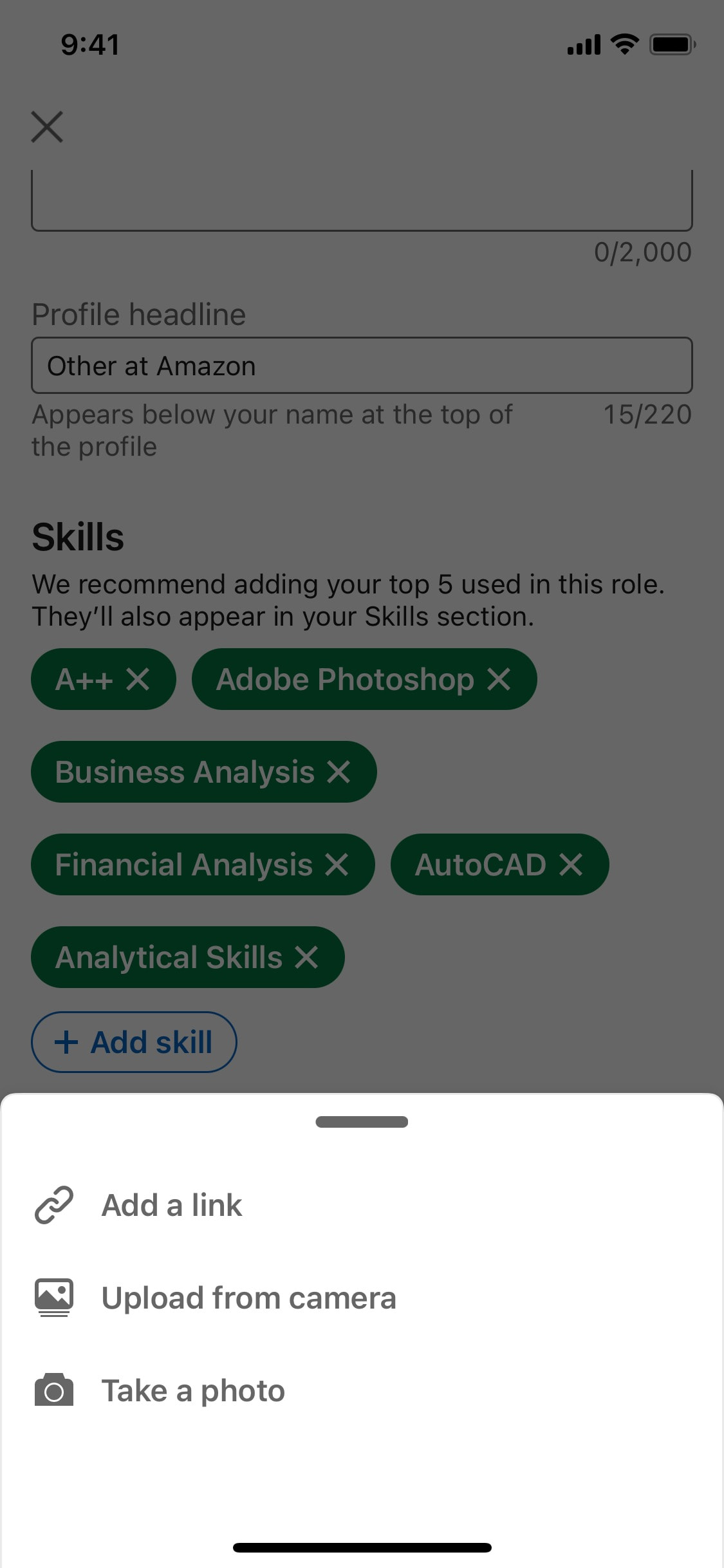 LinkedIn iOS screen 299
