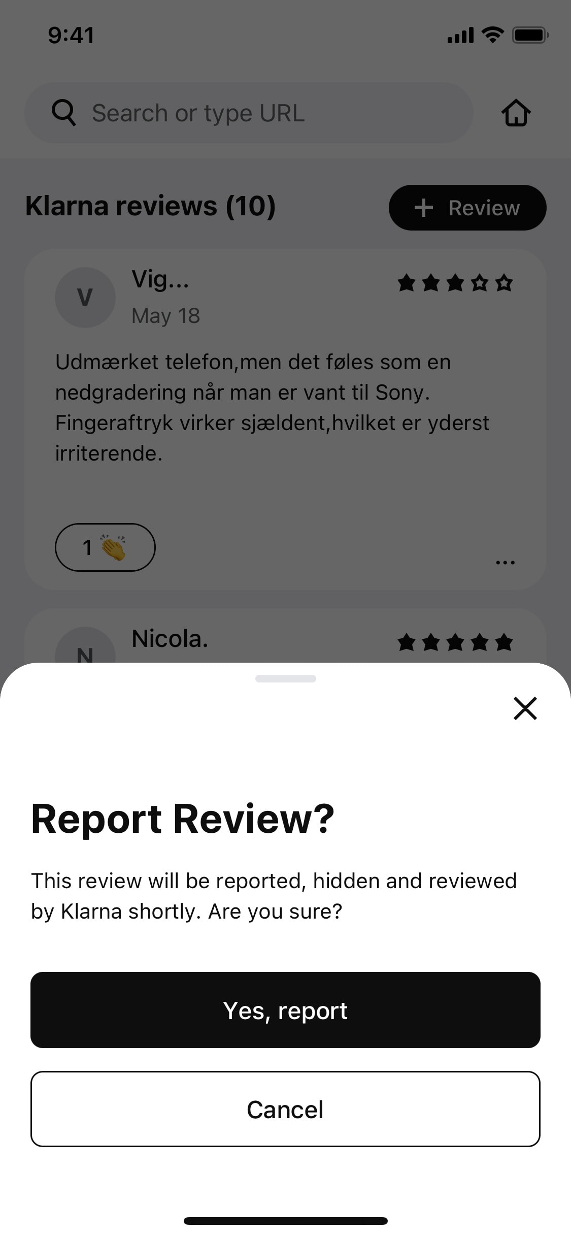 Klarna iOS screen 414