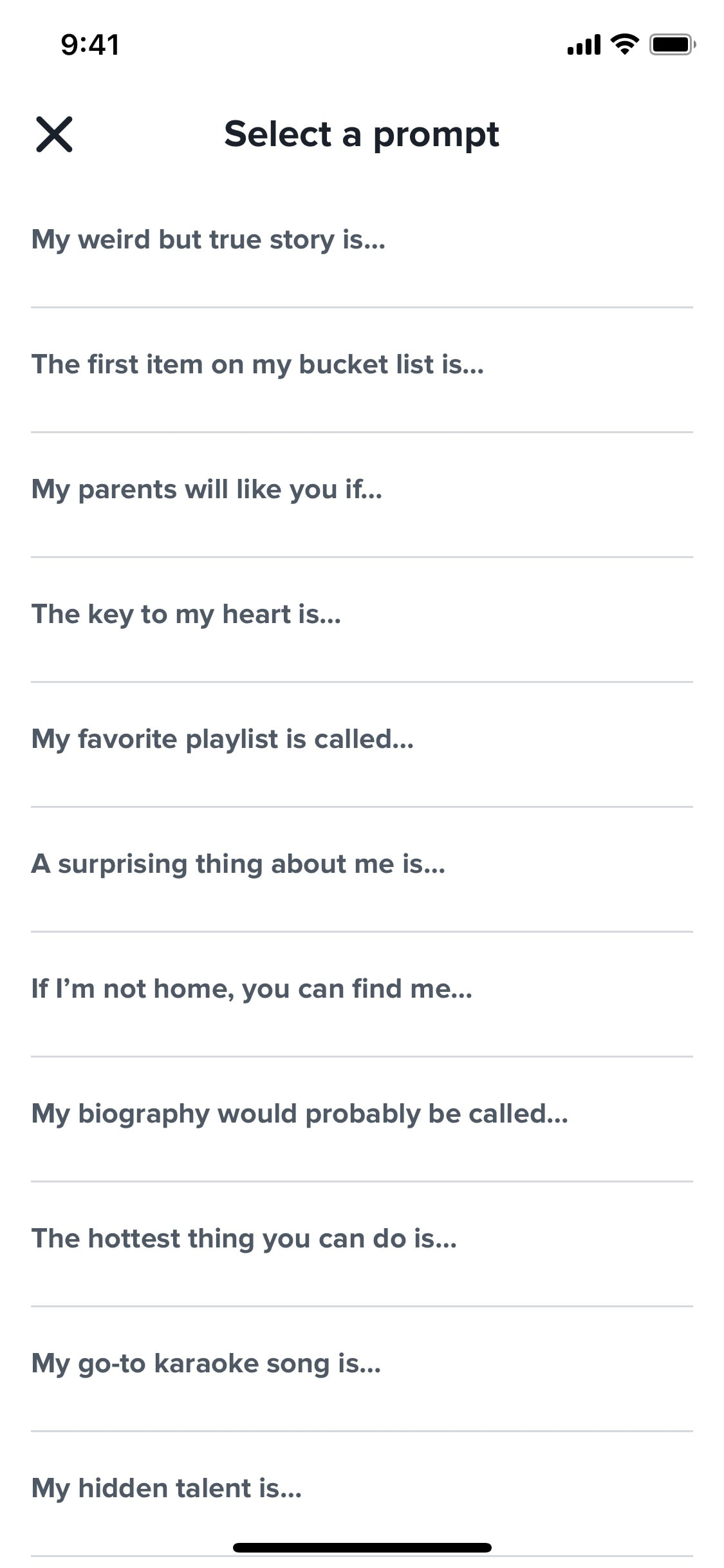 Tinder iOS screen 396