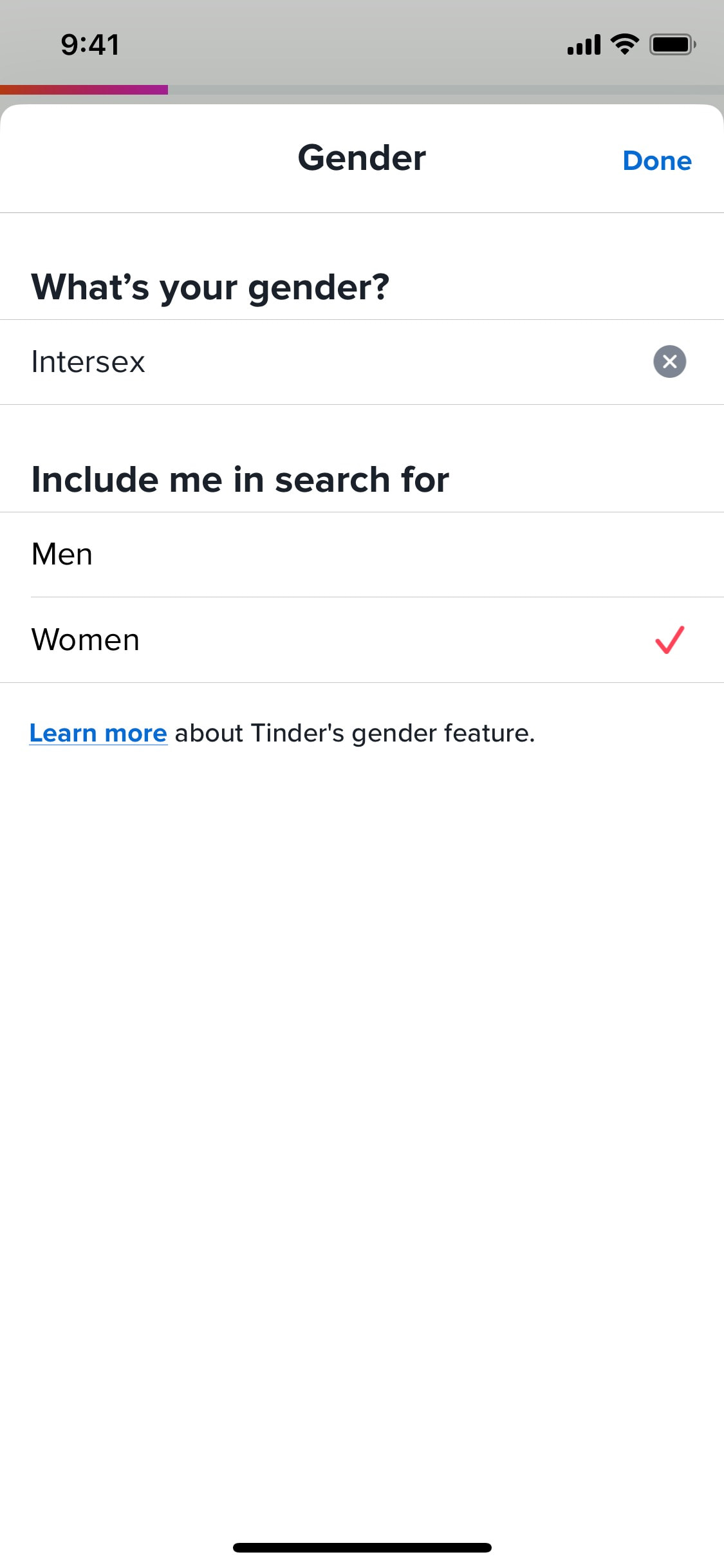 Tinder iOS screen 310