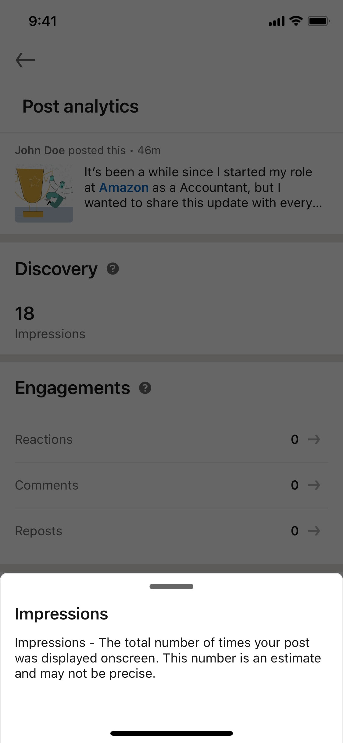 LinkedIn iOS screen 163