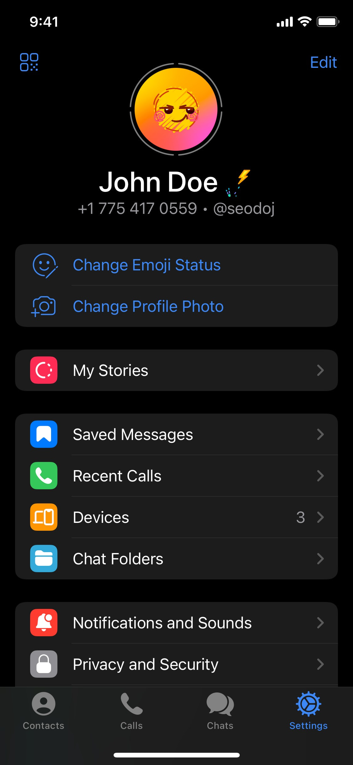 Telegram iOS screen 820
