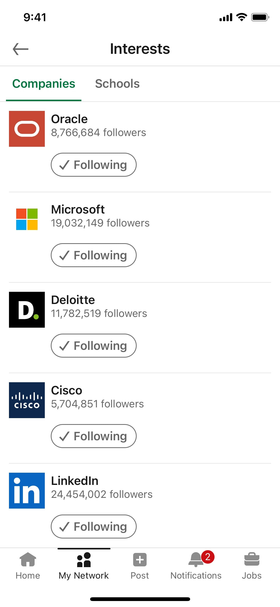 LinkedIn iOS screen 58