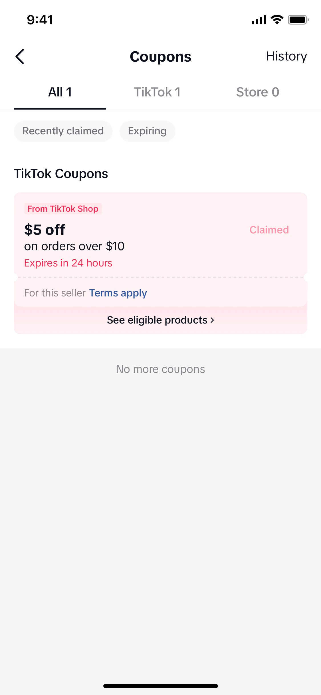 TikTok iOS screen 407