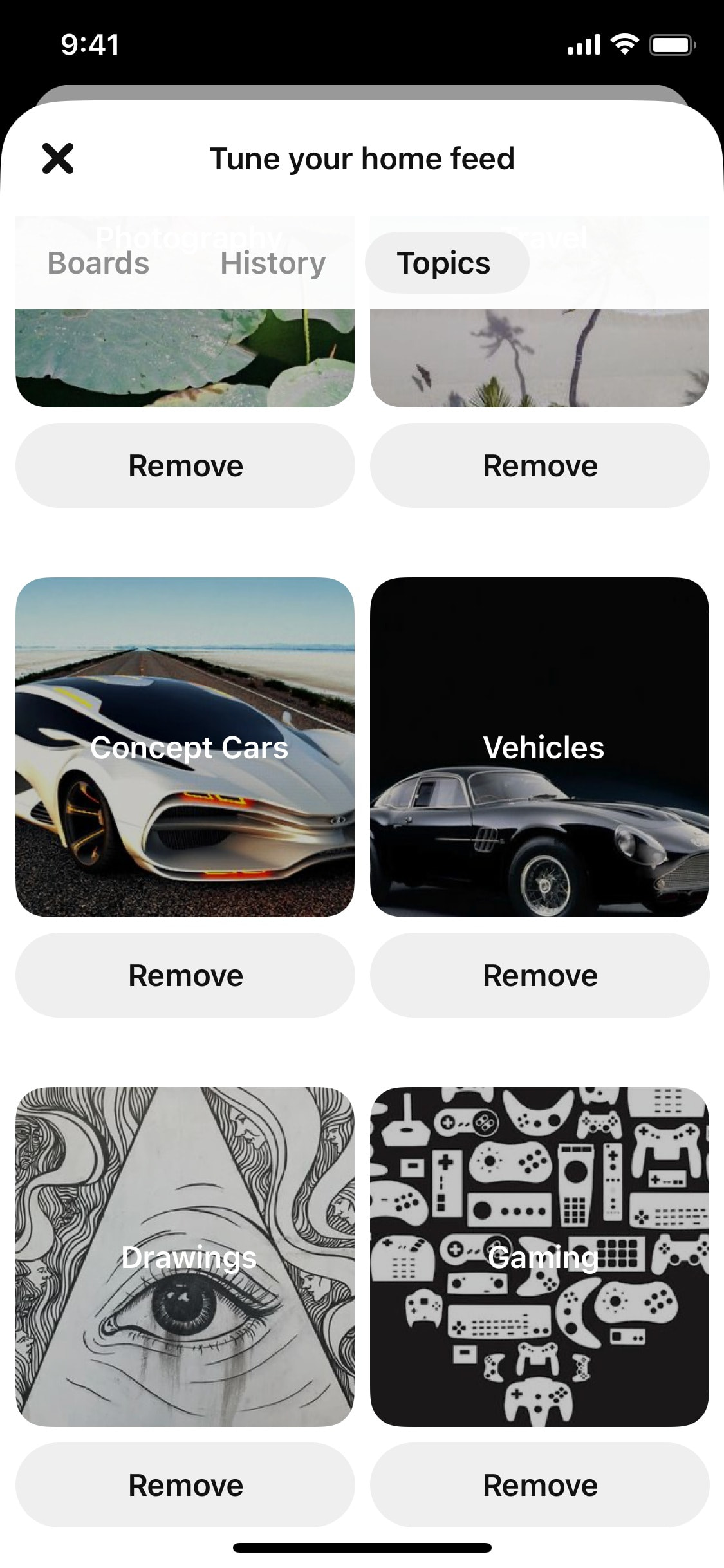Pinterest iOS screen 268