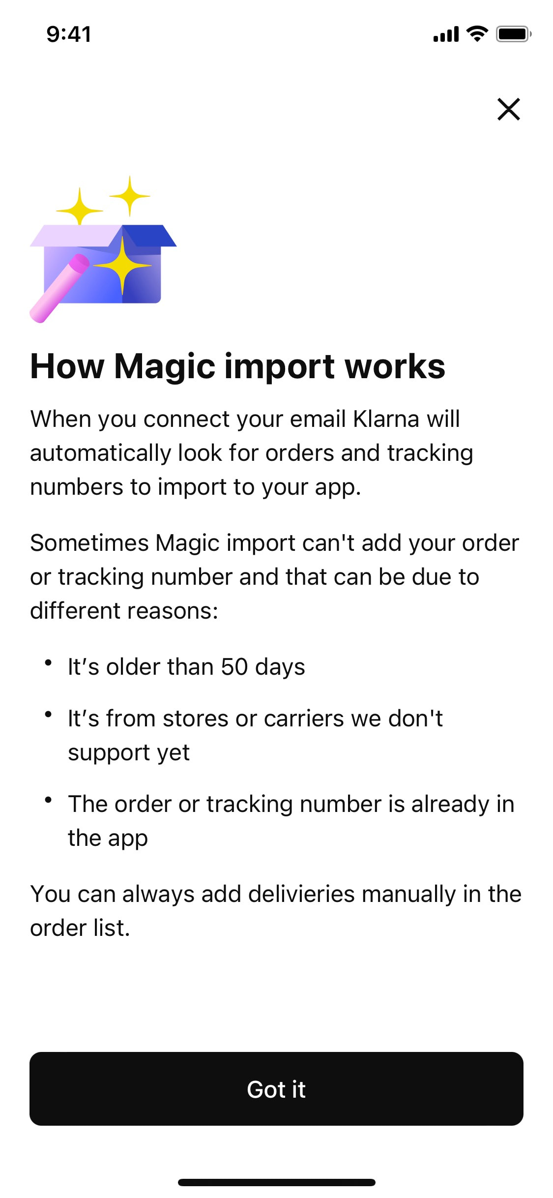 Klarna iOS screen 200