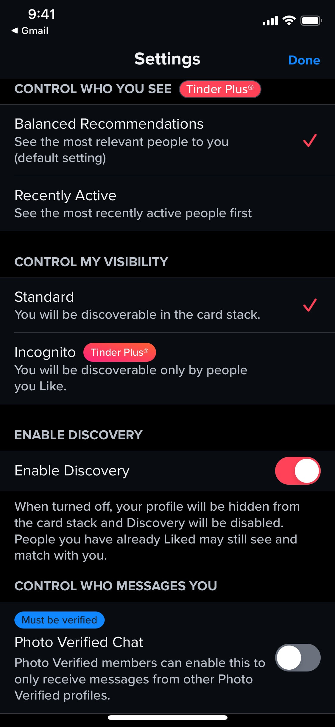 Tinder iOS screen 327