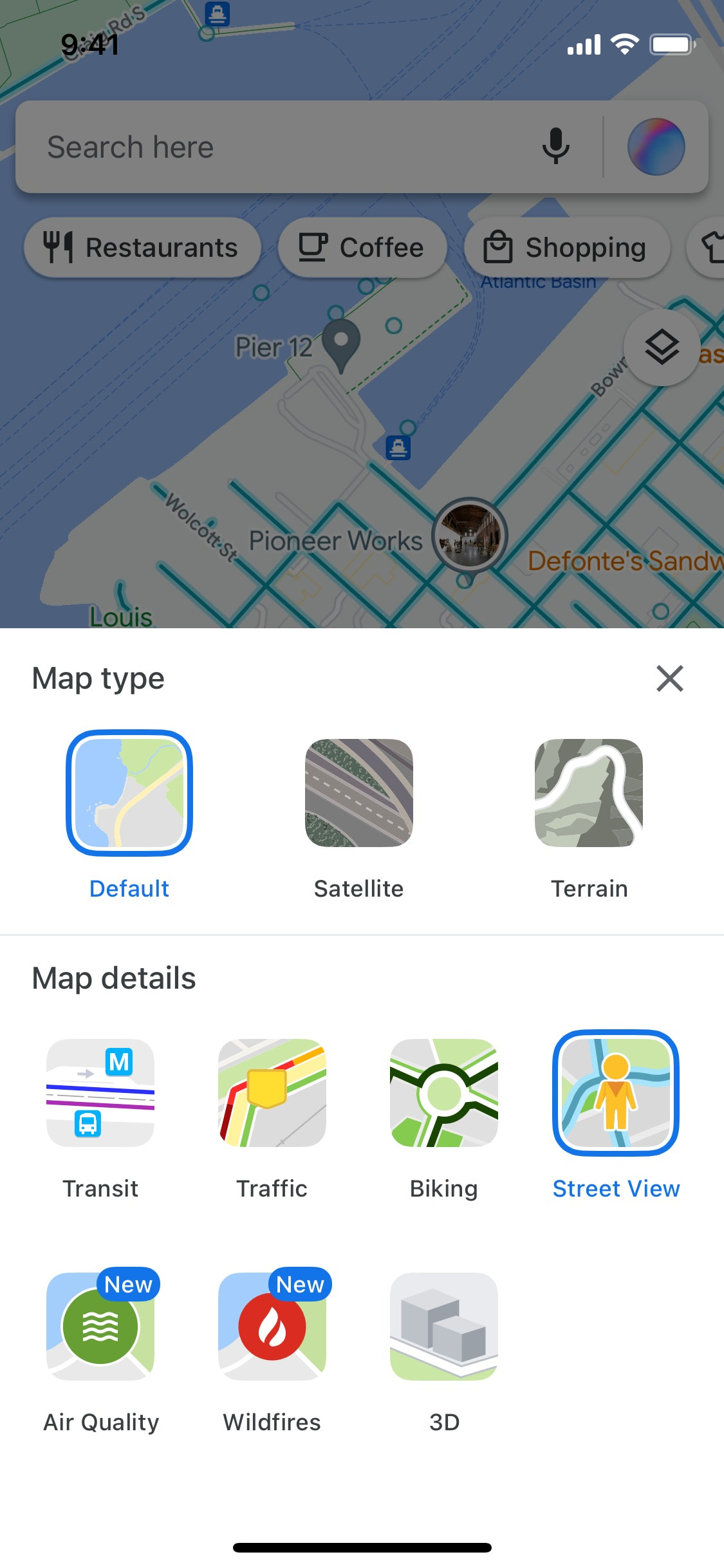 Google Maps iOS screen 350