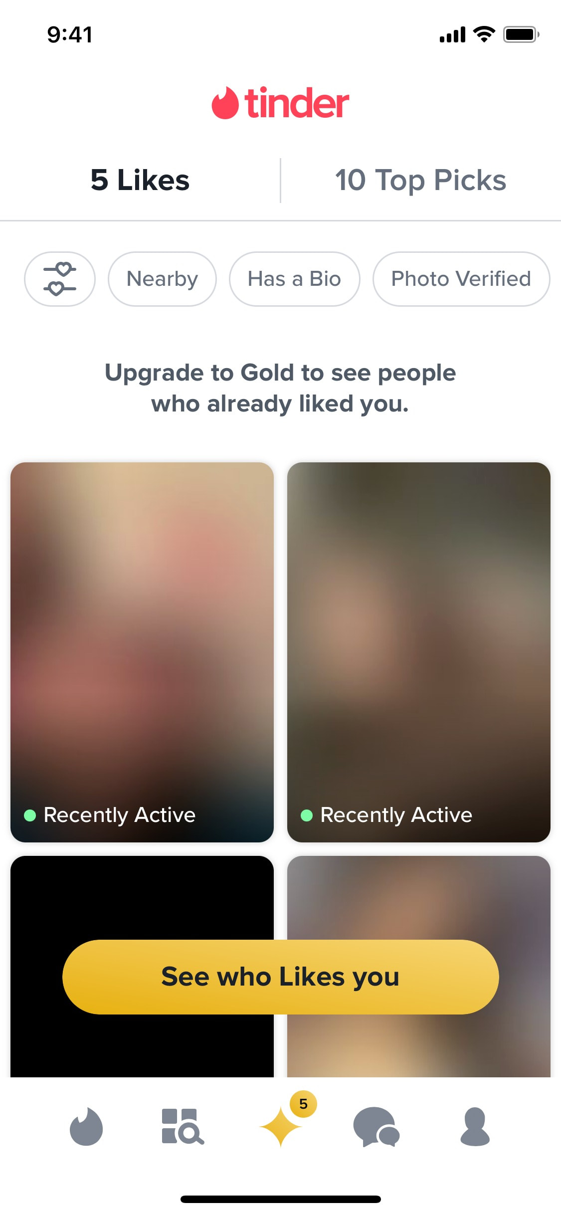 Tinder iOS screen 464