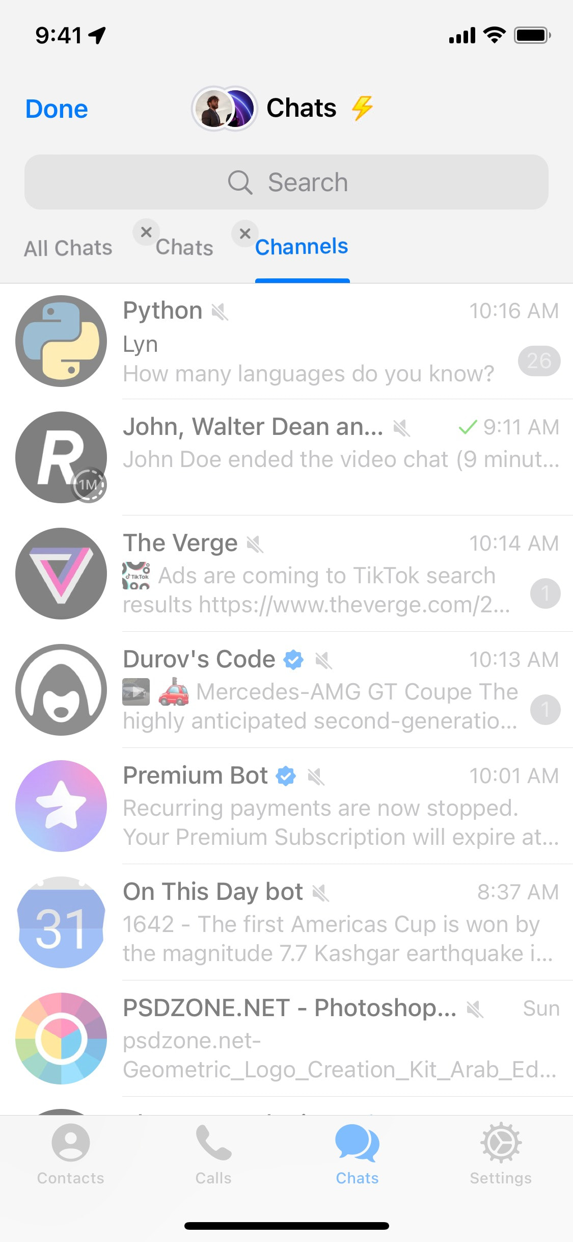 Telegram iOS screen 724