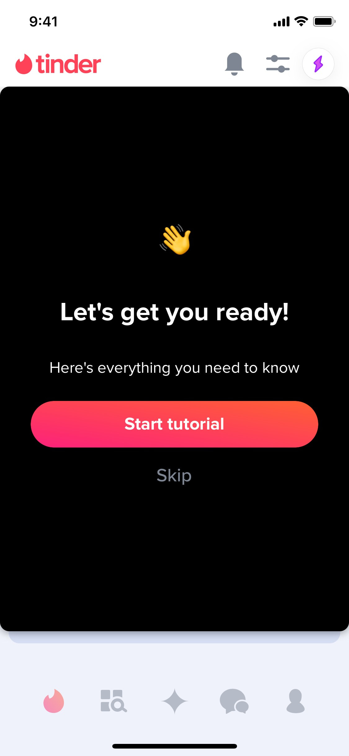 Tinder iOS screen 387