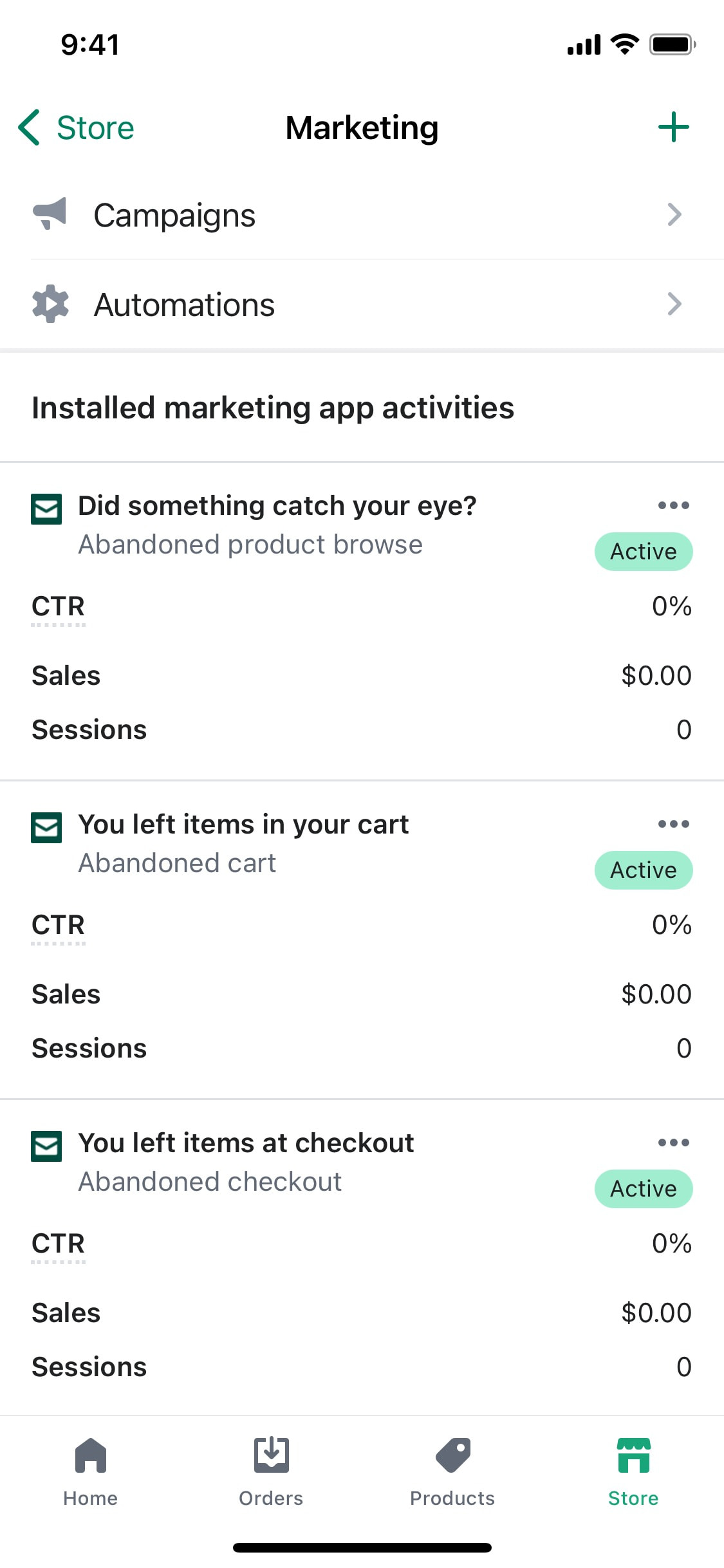 Shopify iOS screen 500