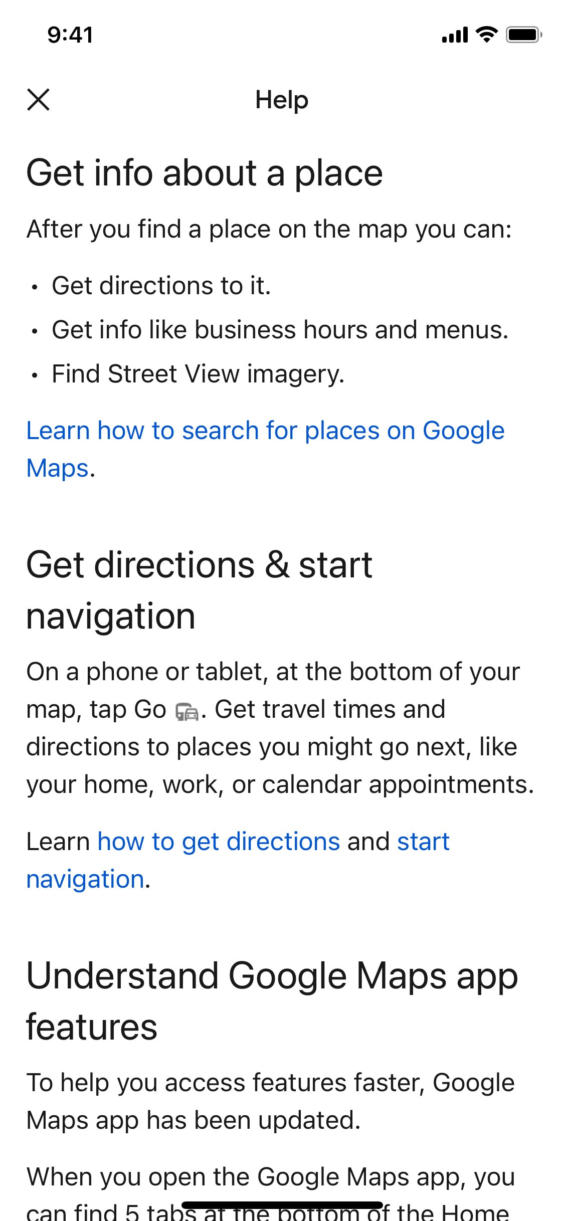 Google Maps iOS screen 690