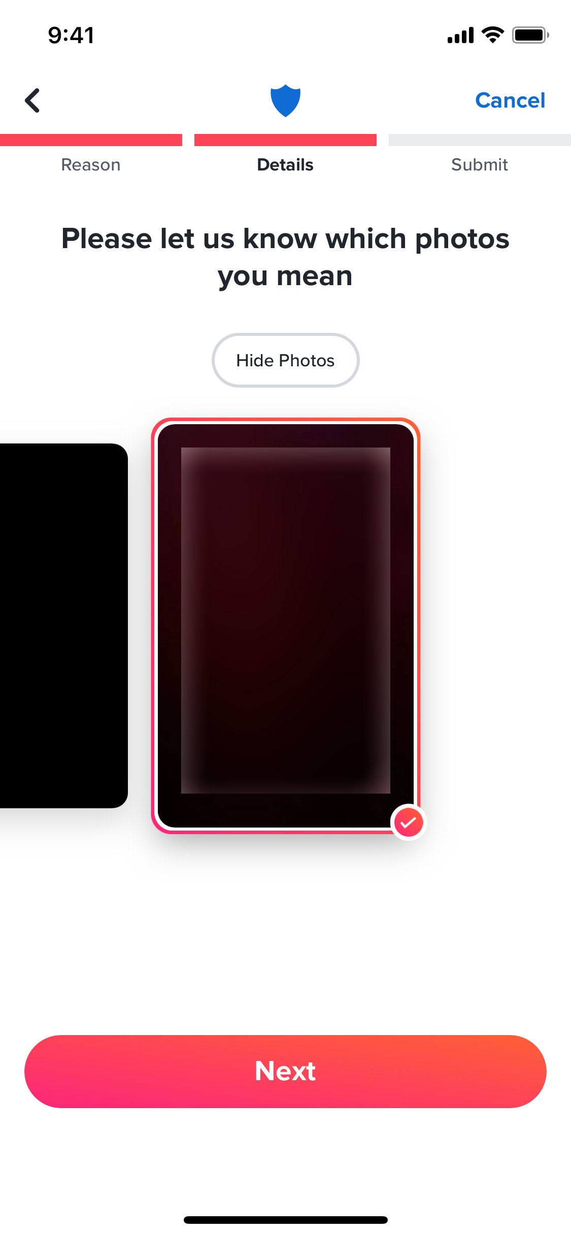 Tinder iOS screen 399