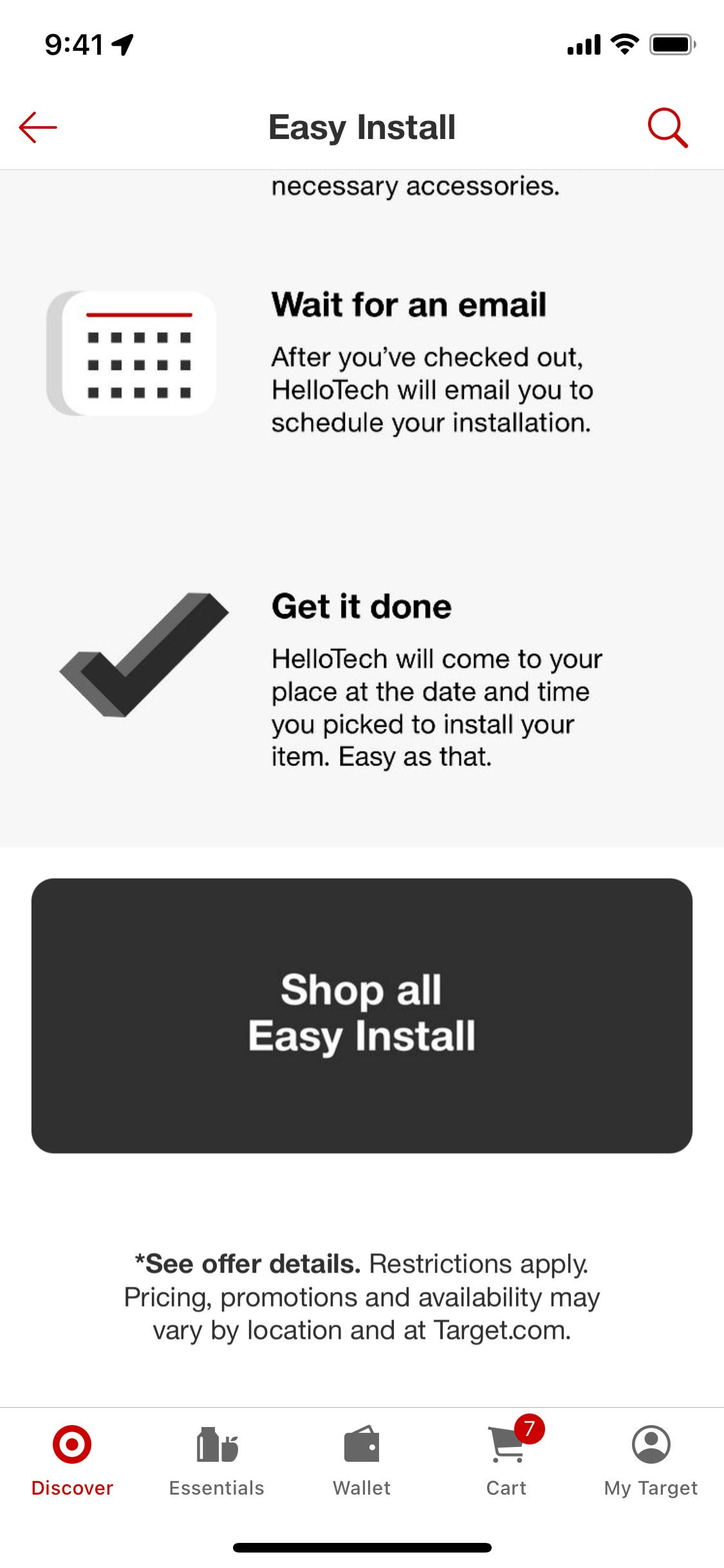 Target iOS screen 606